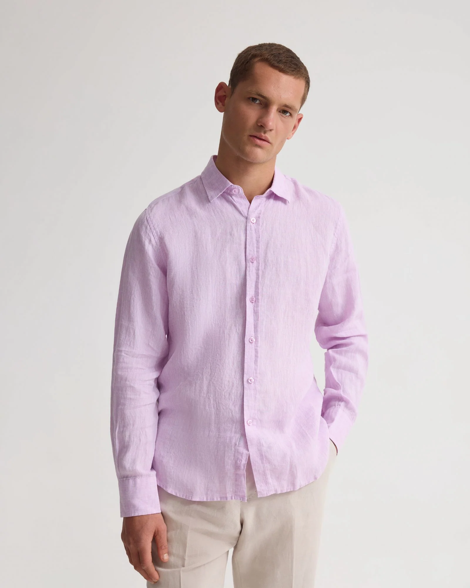 Cooper French Linen Long Sleeve Shirt - Image 12