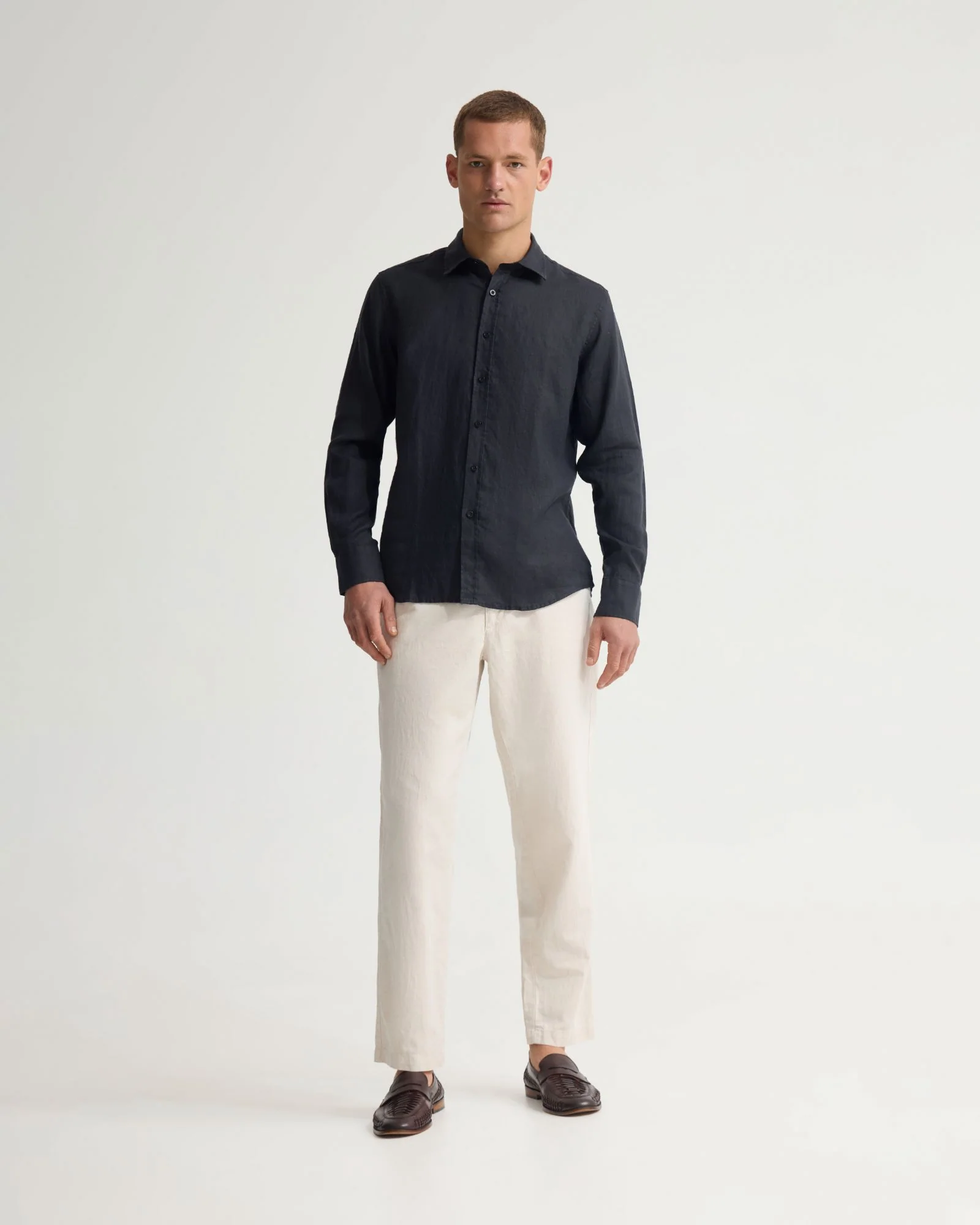 Cooper French Linen Long Sleeve Shirt - Image 14