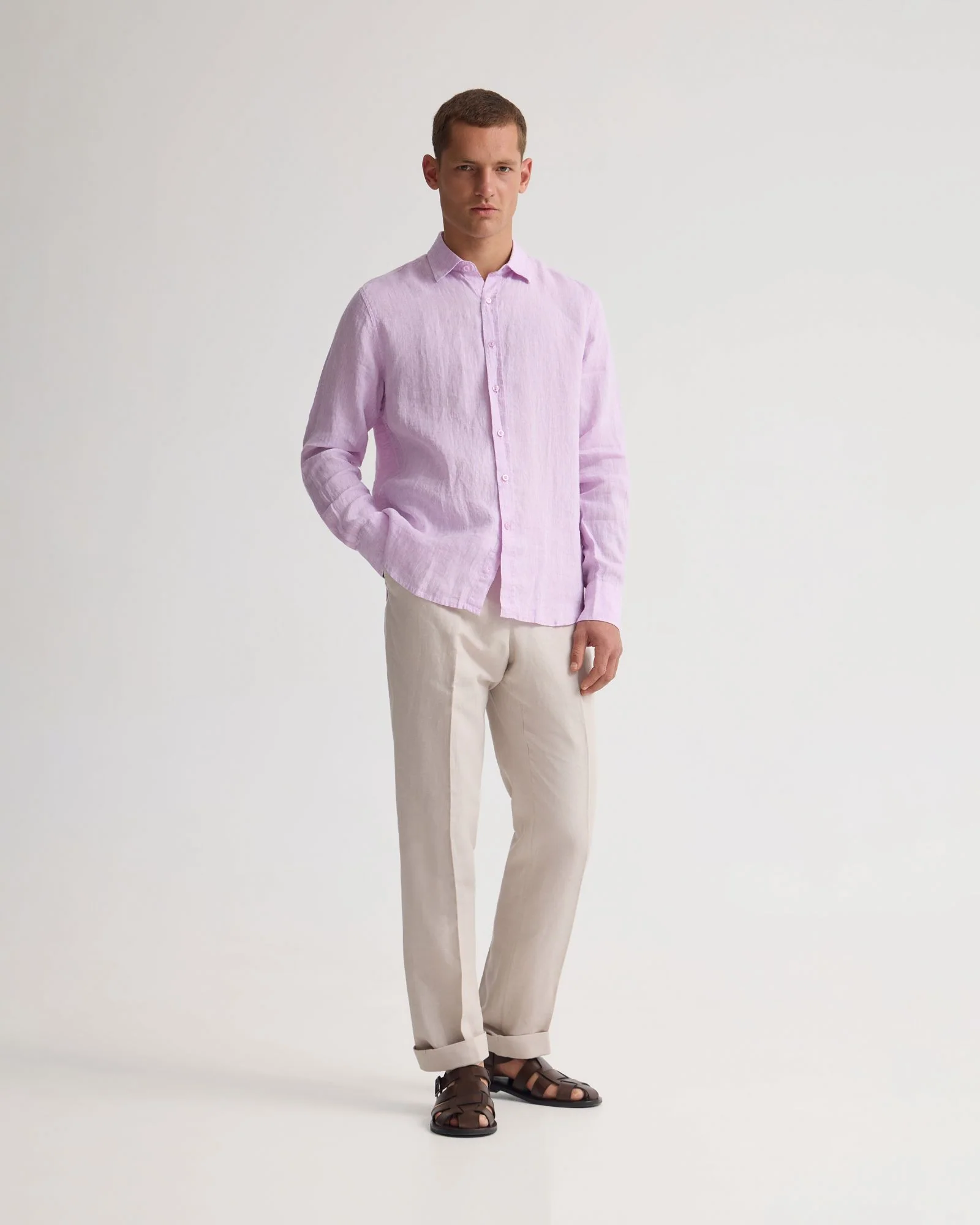 Cooper French Linen Long Sleeve Shirt - Image 8