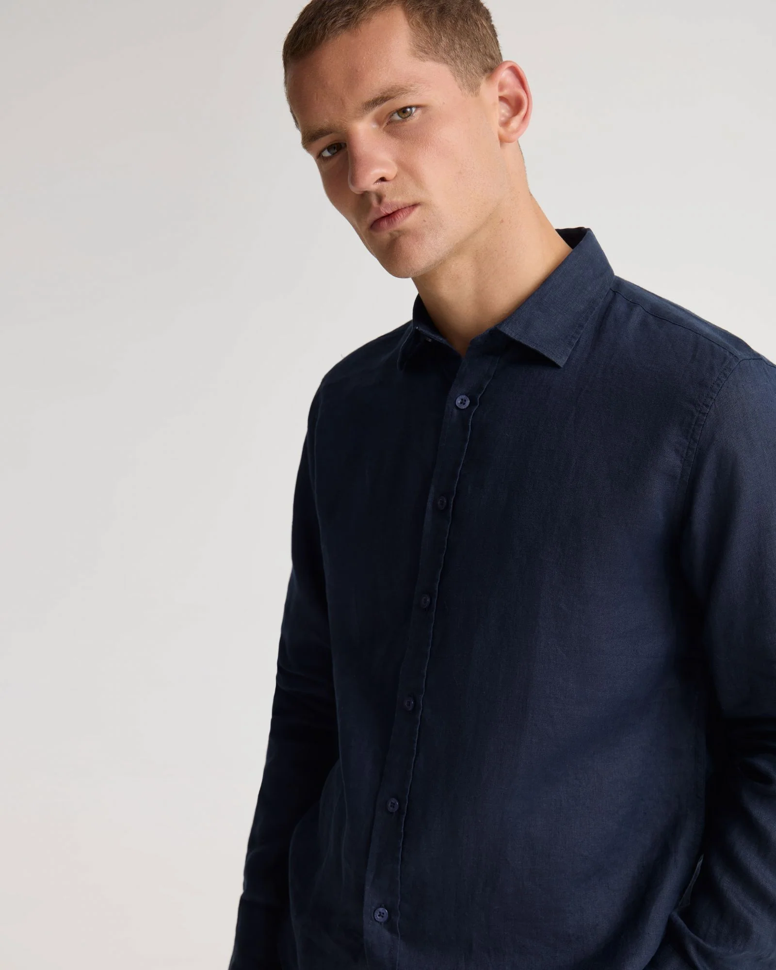 Cooper French Linen Long Sleeve Shirt - Image 10