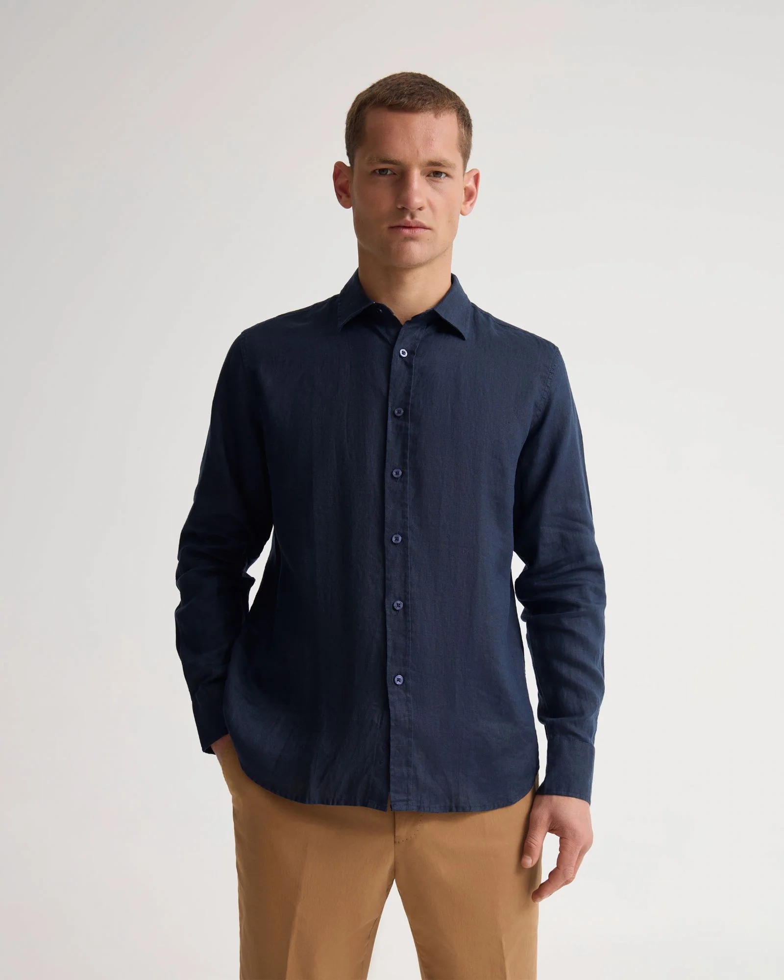 Cooper French Linen Long Sleeve Shirt - Image 11