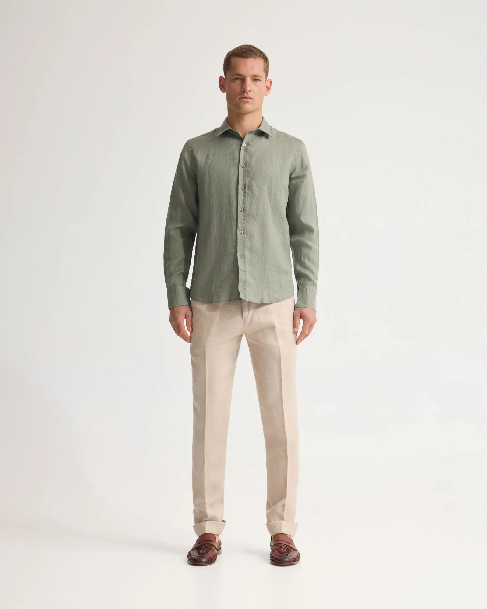 Cooper French Linen Long Sleeve Shirt - Image 13