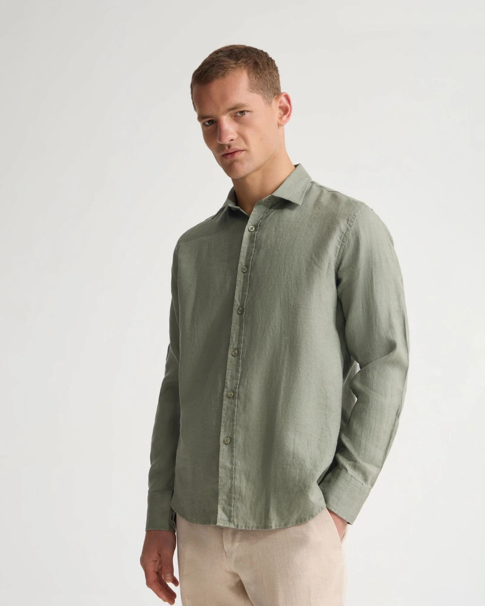 Cooper French Linen Long Sleeve Shirt - Image 14