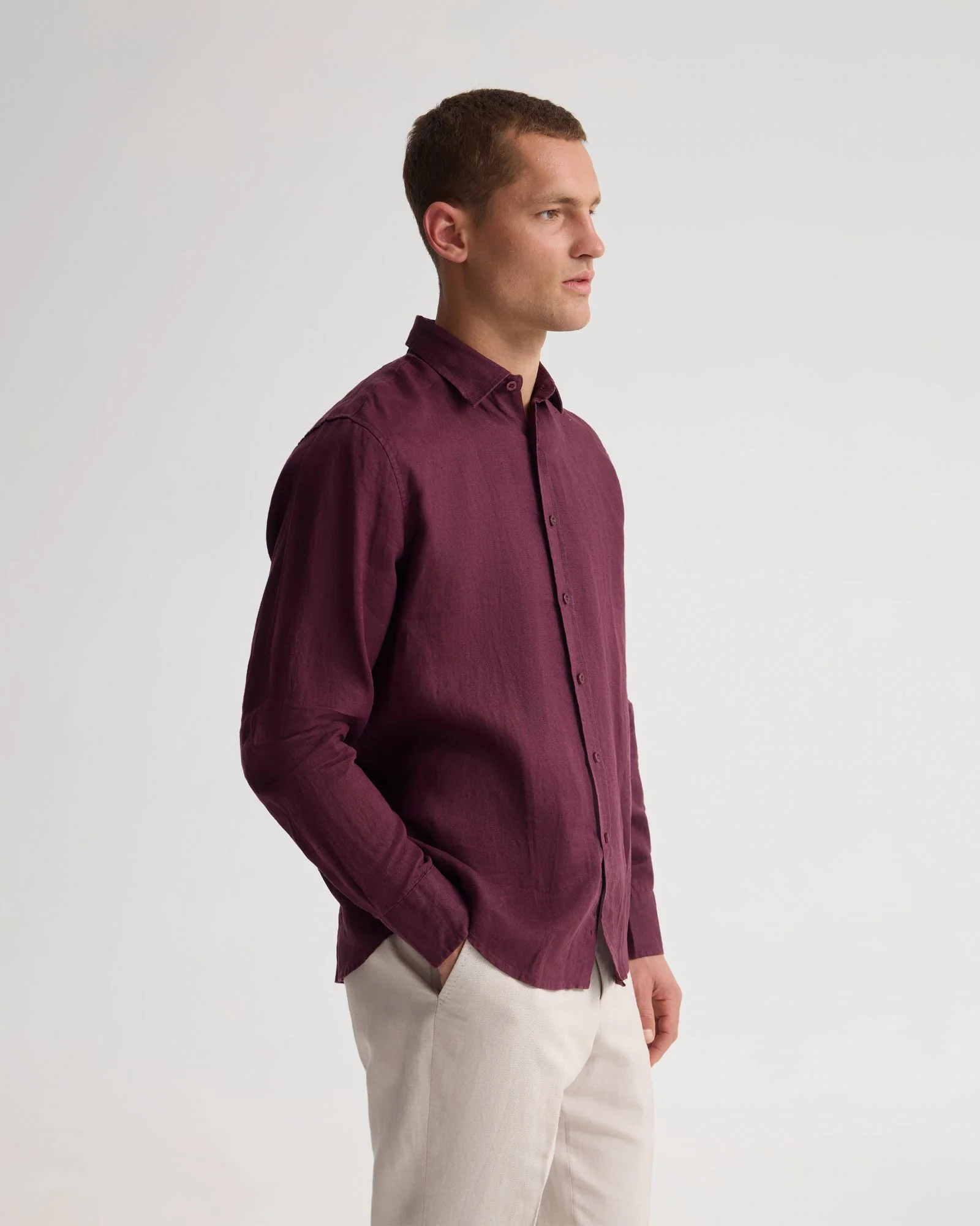 Cooper French Linen Long Sleeve Shirt - Image 21