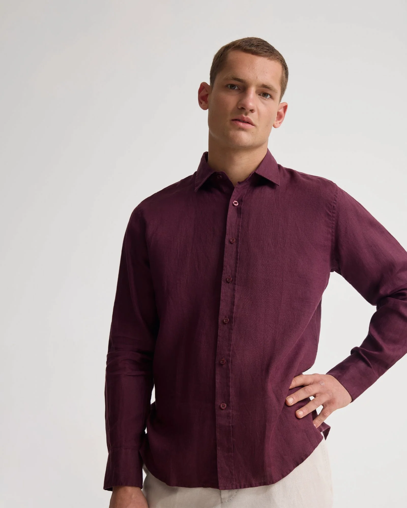 Cooper French Linen Long Sleeve Shirt - Image 23