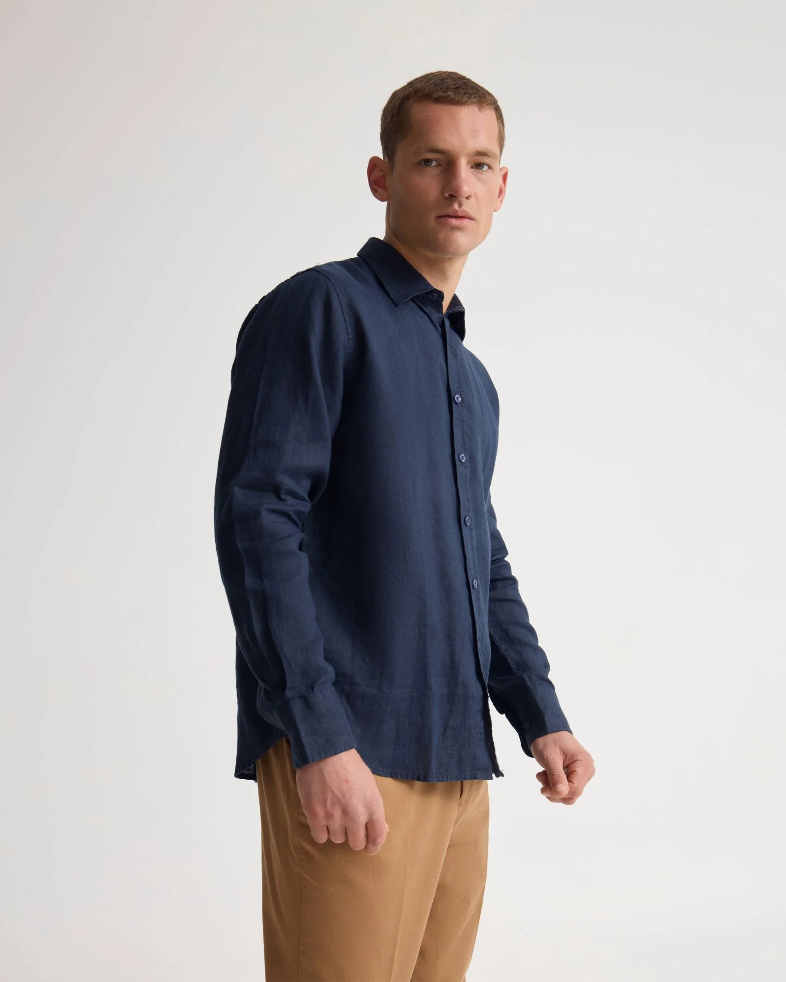 Cooper French Linen Long Sleeve Shirt - Image 8