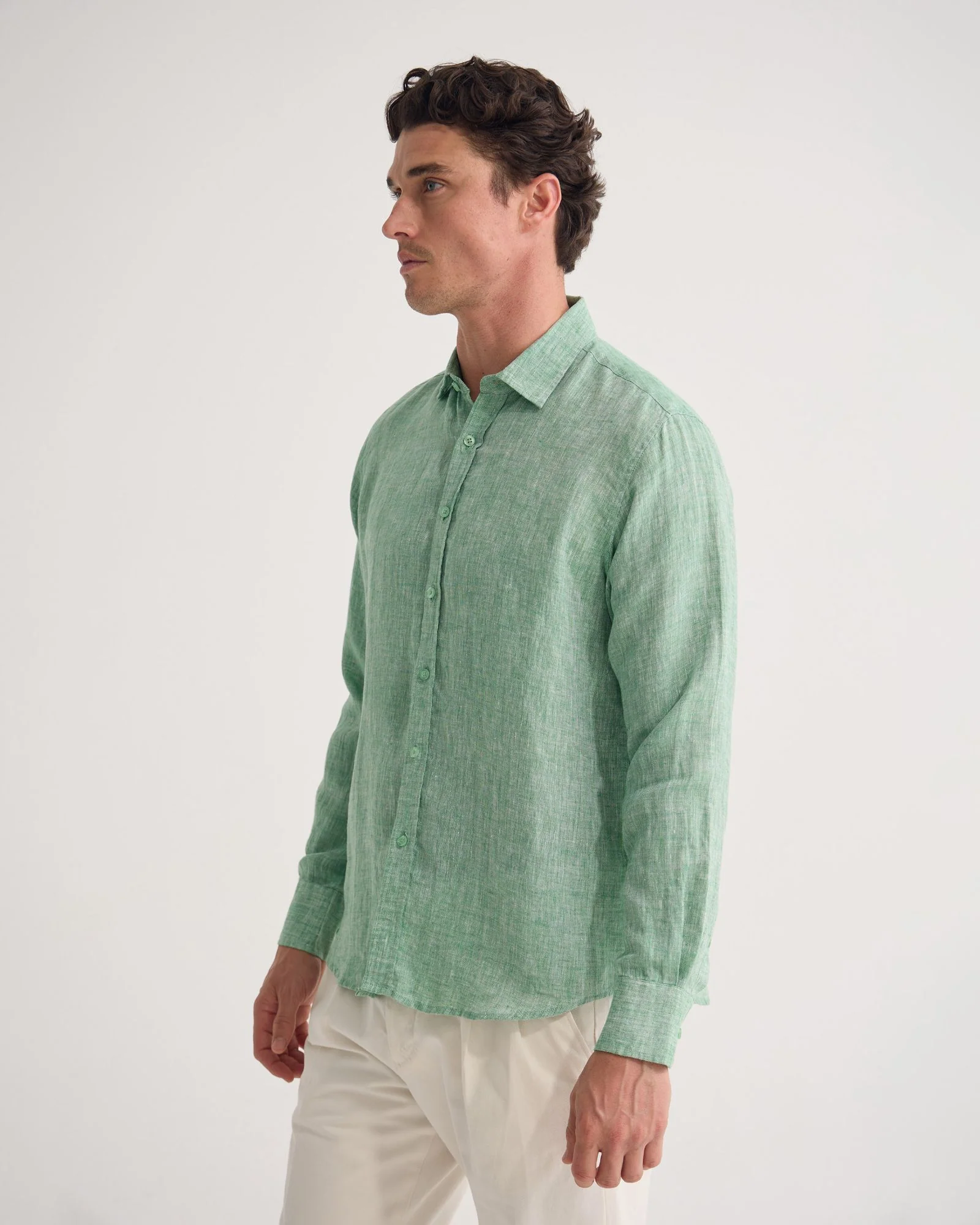 Cooper French Linen Long Sleeve Shirt - Image 10