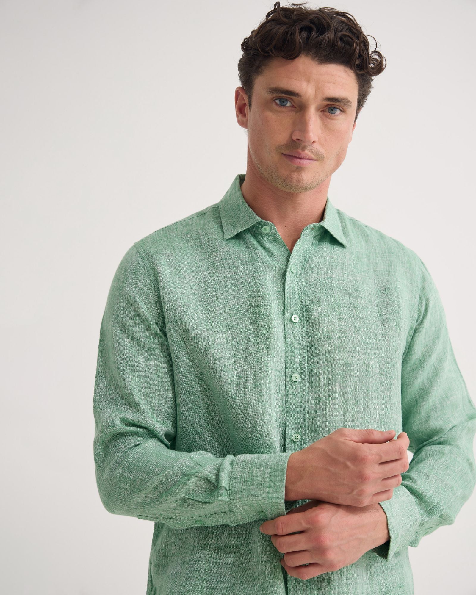 Cooper French Linen Long Sleeve Shirt - Image 12