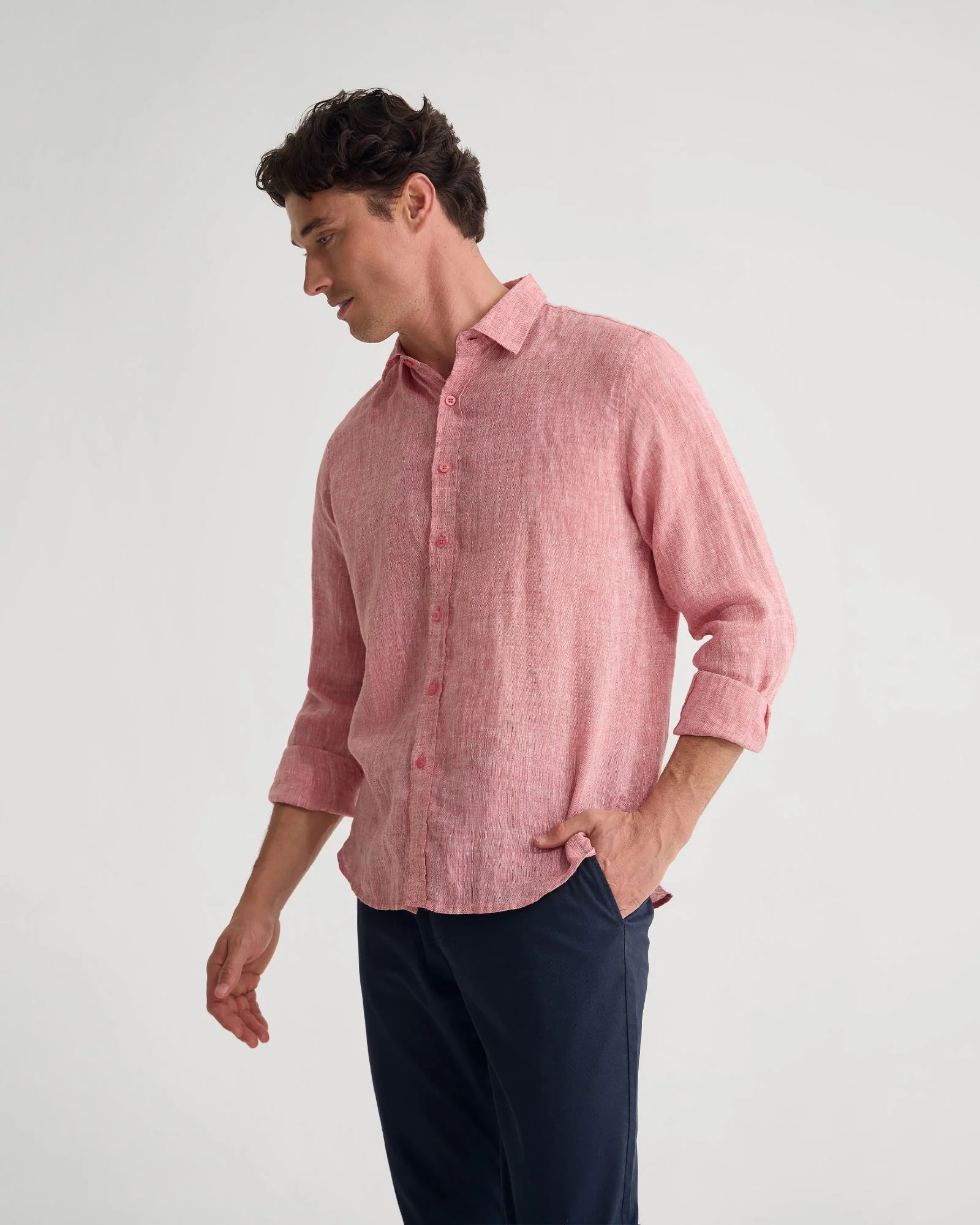 Cooper French Linen Long Sleeve Shirt - Image 17