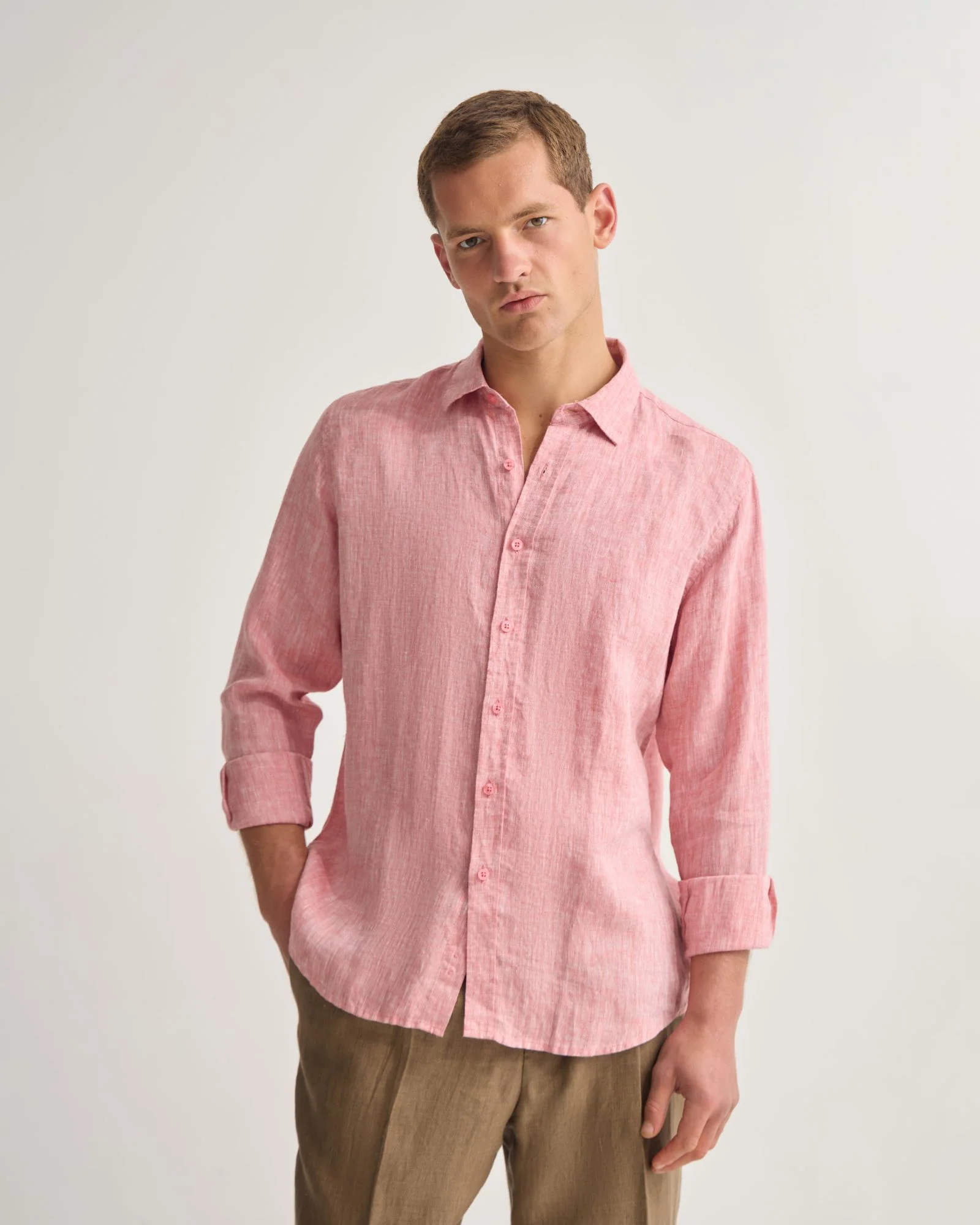 Cooper French Linen Long Sleeve Shirt - Image 22