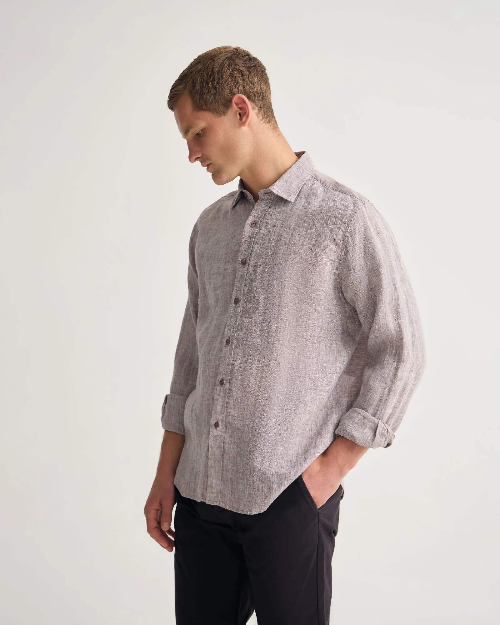 Cooper French Linen Long Sleeve Shirt - Image 26