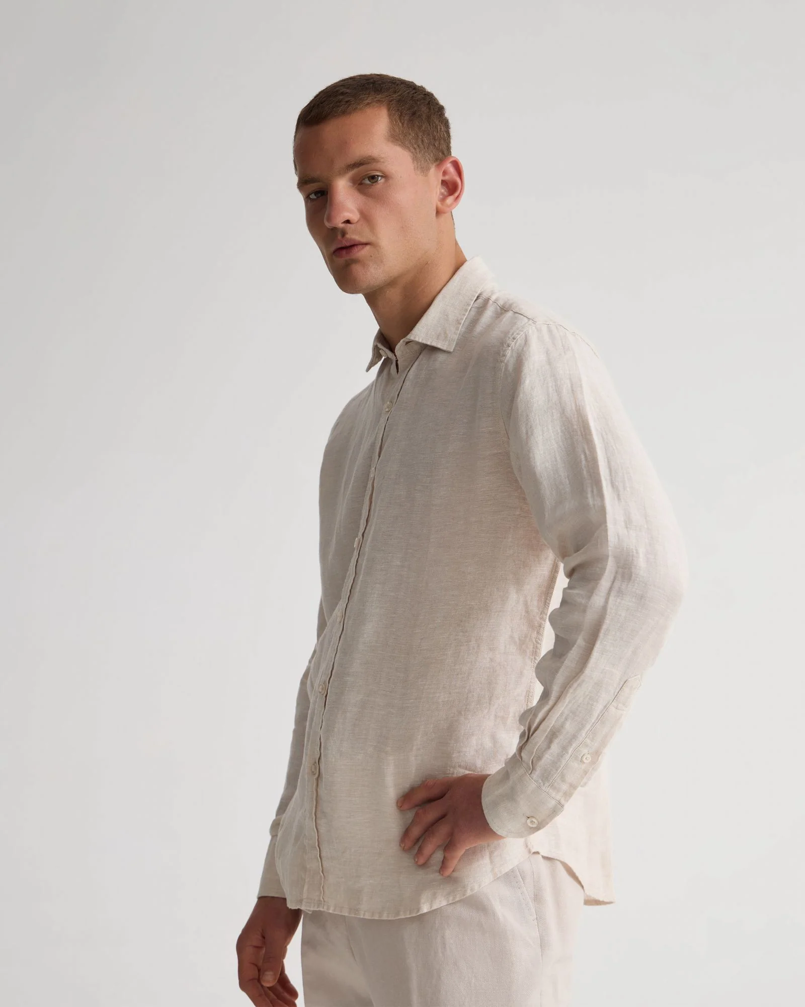 Cooper French Linen Long Sleeve Shirt - Image 10
