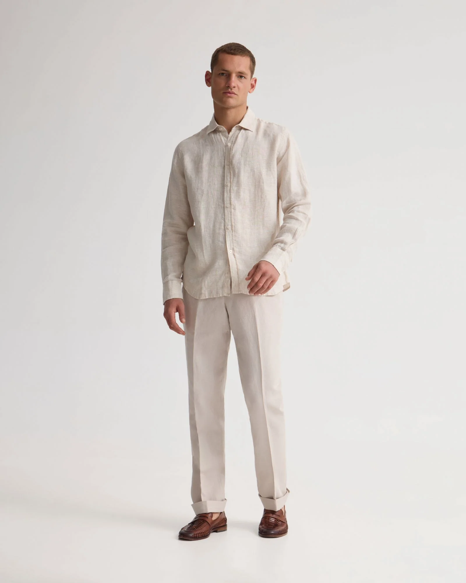 Cooper French Linen Long Sleeve Shirt - Image 13