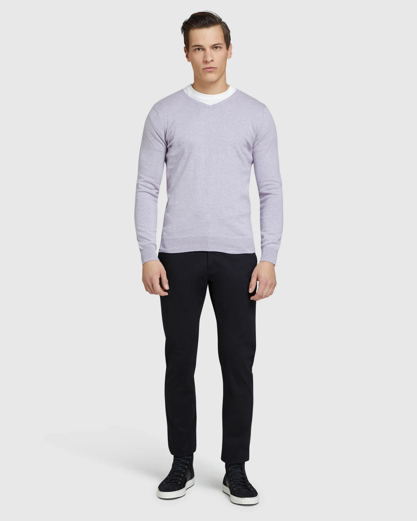 Cotton Cashmere V-Neck Pullover - Image 17