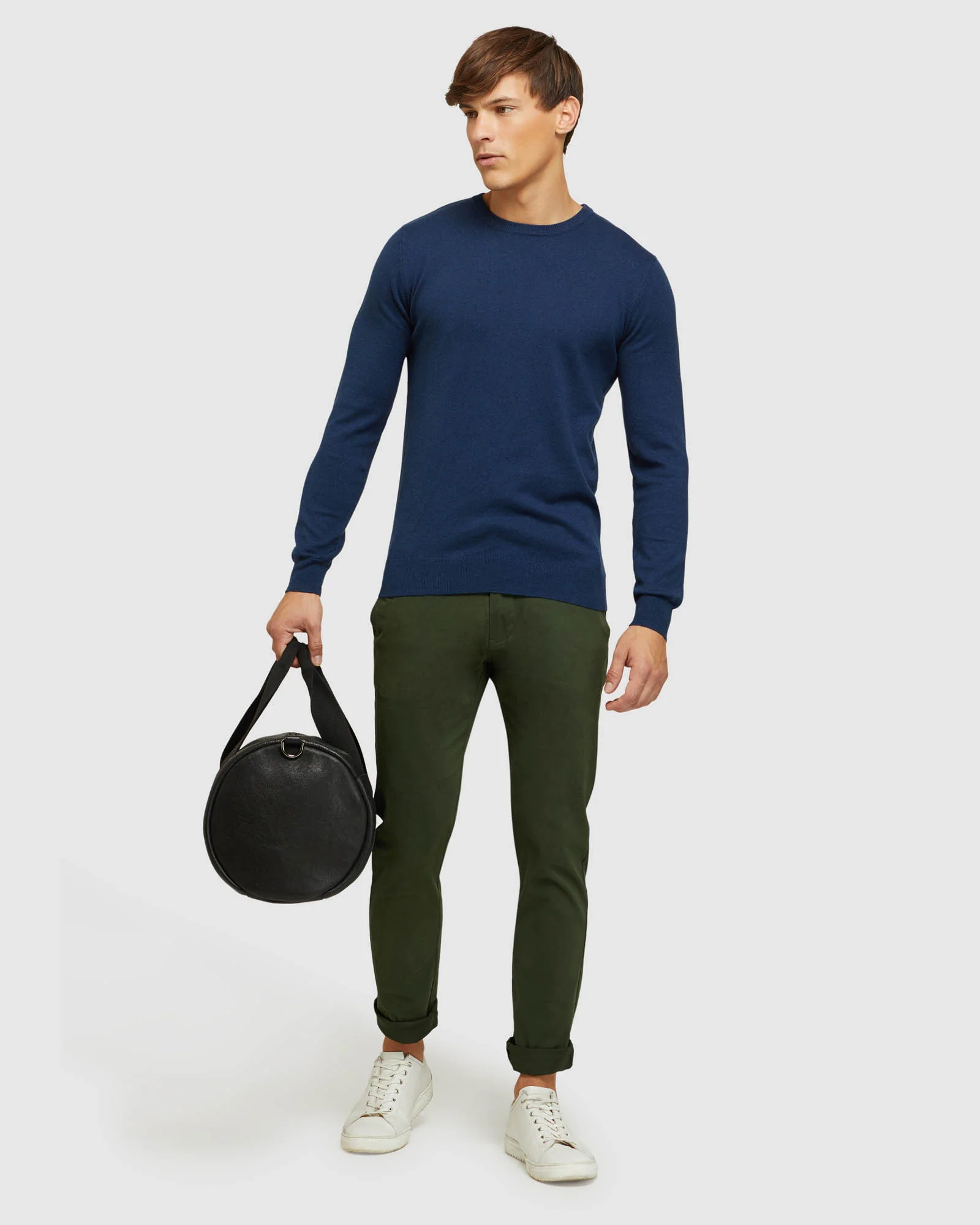 Crew Neck Cotton Cashmere Pullover - Image 11