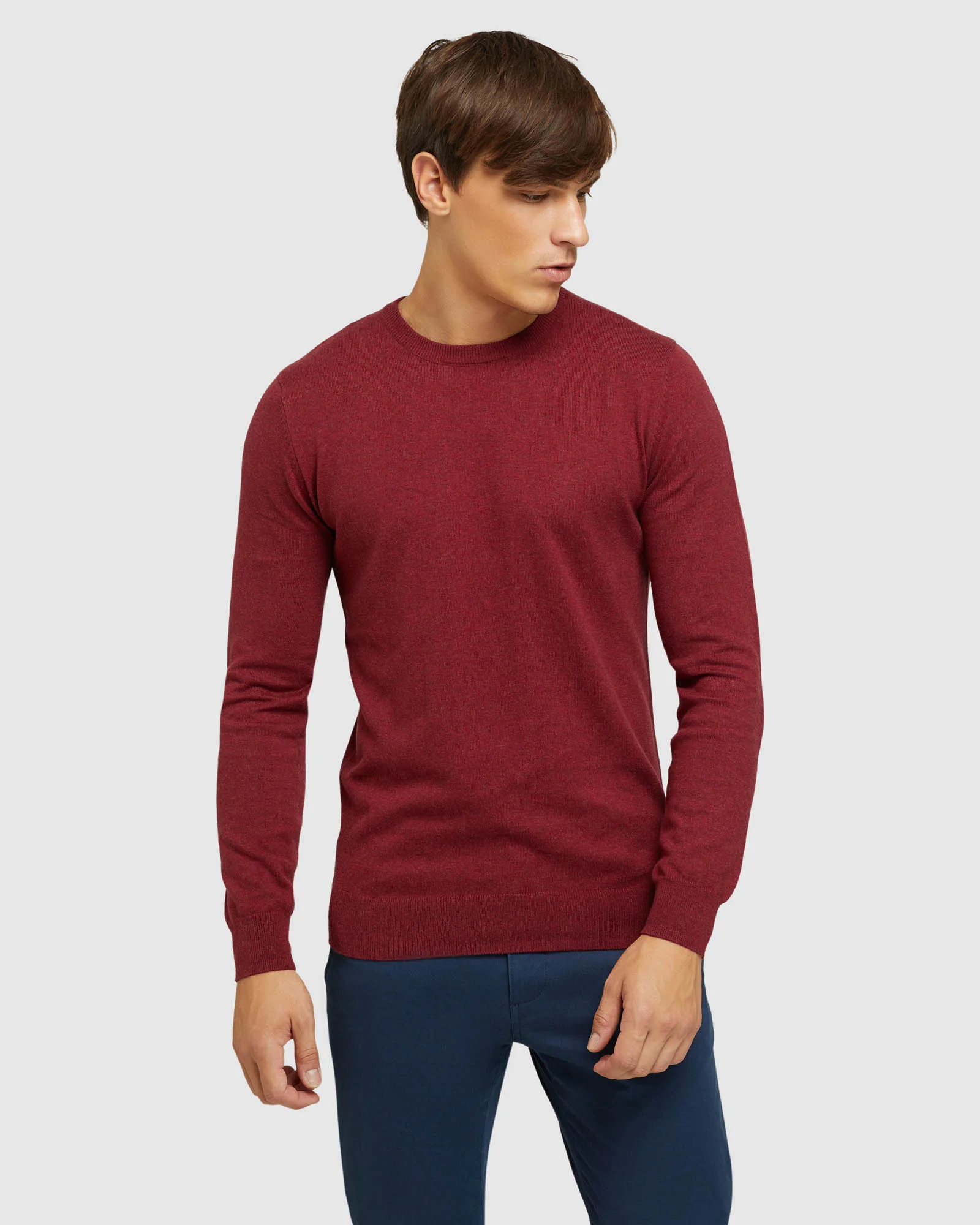 Crew Neck Cotton Cashmere Pullover - Image 13