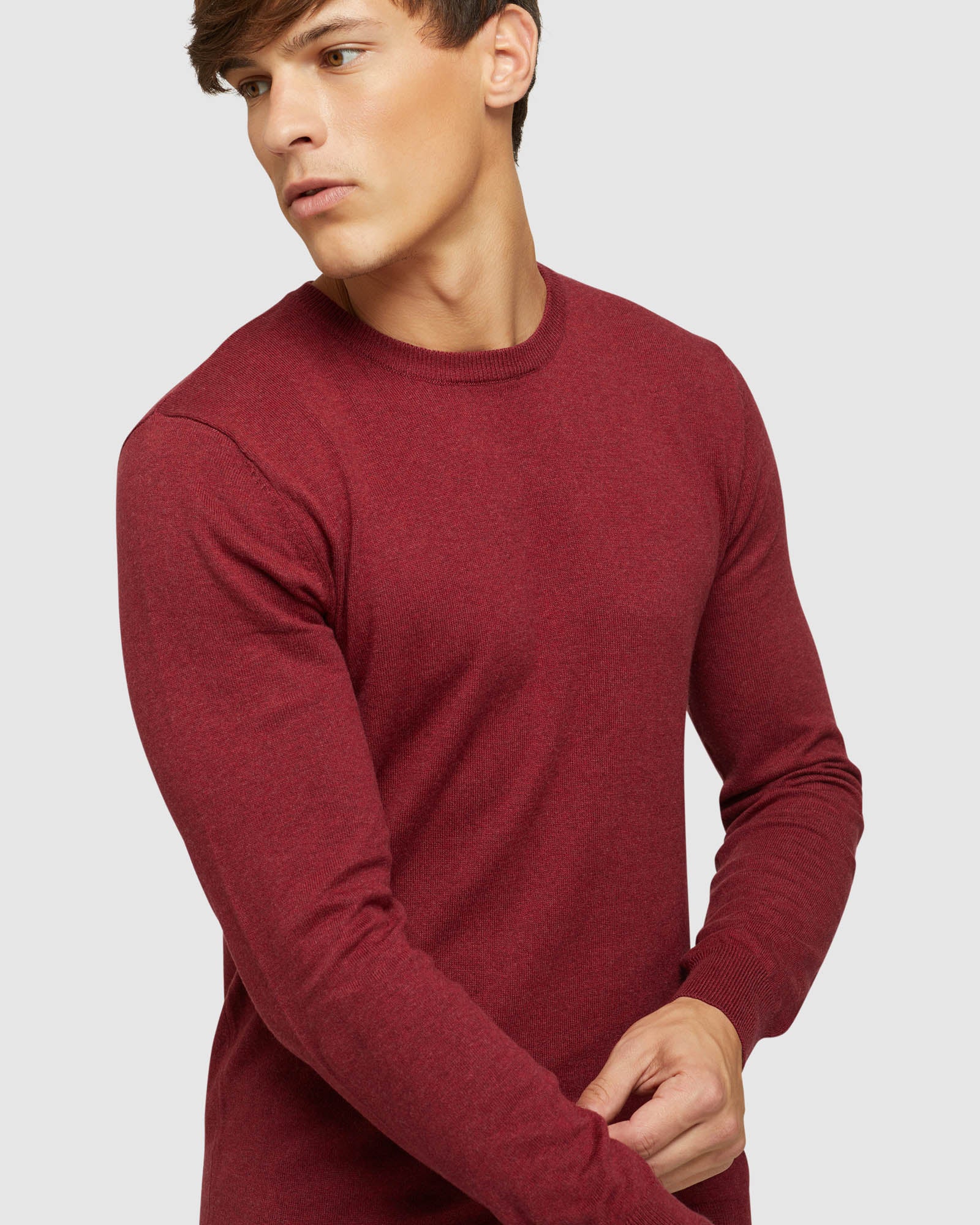 Crew Neck Cotton Cashmere Pullover - Image 16