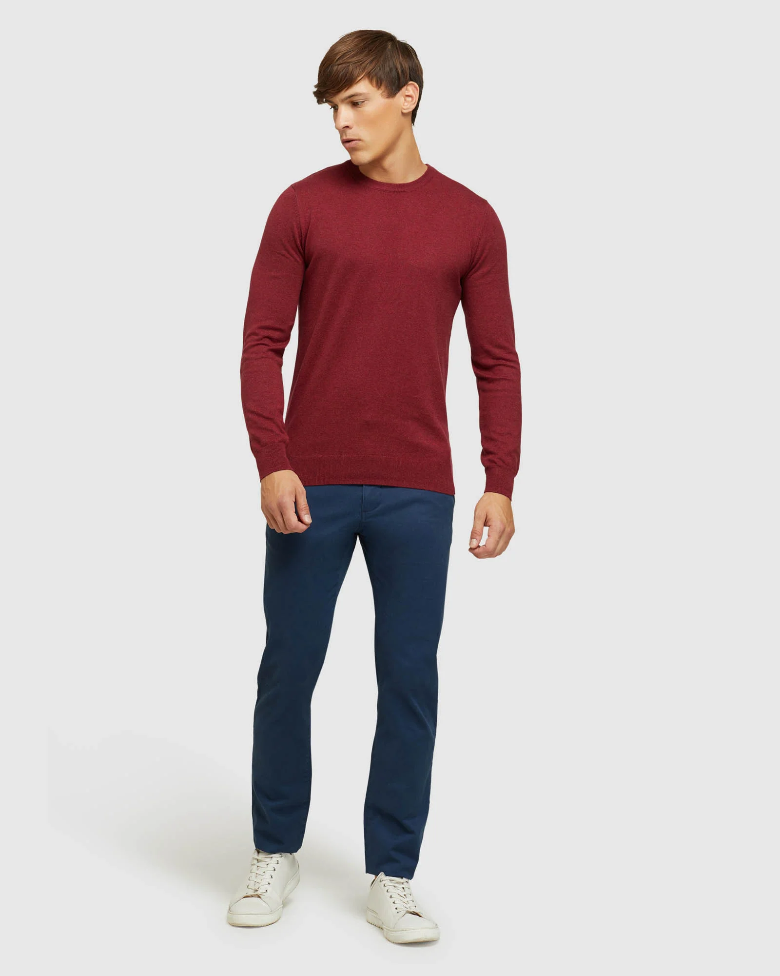 Crew Neck Cotton Cashmere Pullover - Image 17