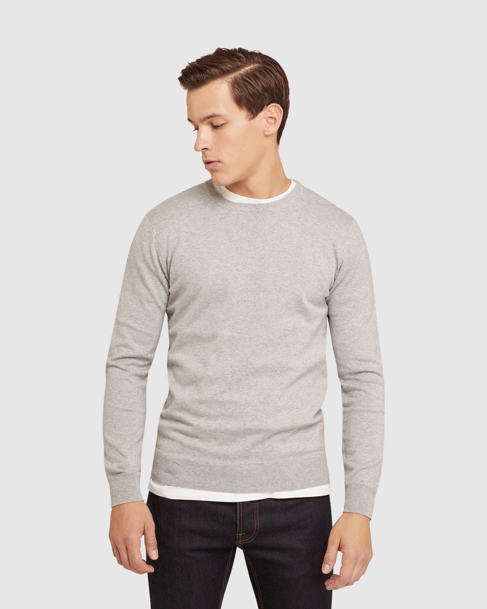 Crew Neck Cotton Cashmere Pullover - Image 19