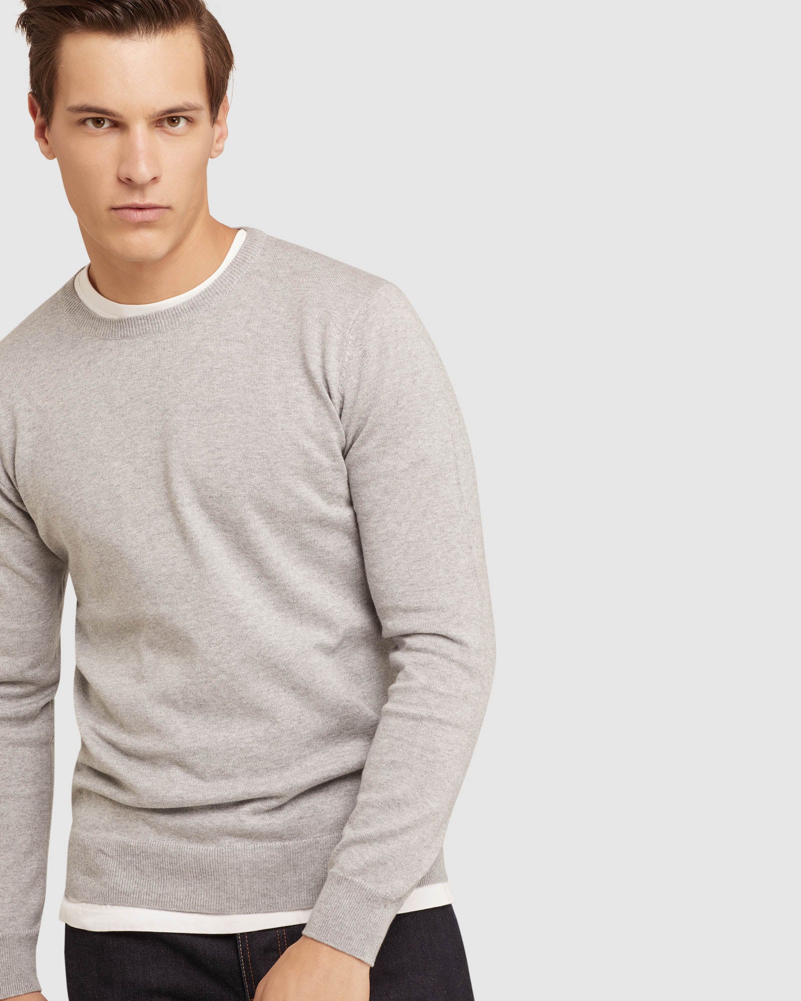 Crew Neck Cotton Cashmere Pullover - Image 22