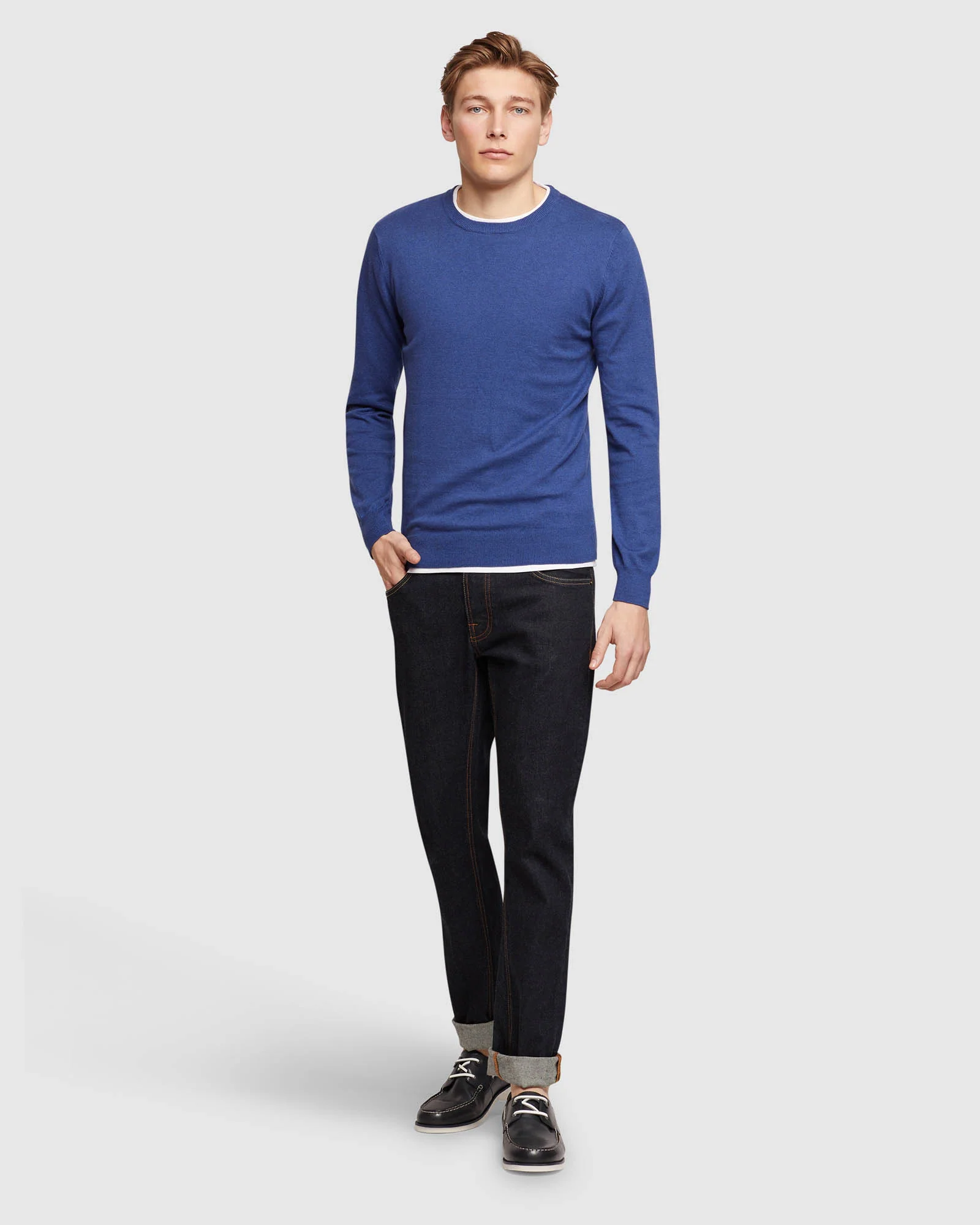 Crew Neck Cotton Cashmere Pullovr - Image 11