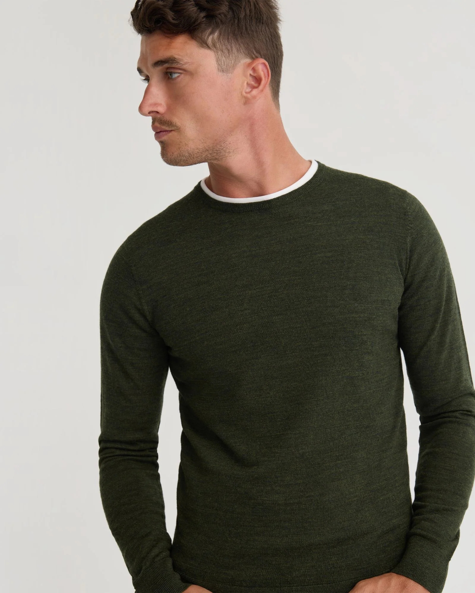 Crew Neck Pure Wool Pullover - Image 15