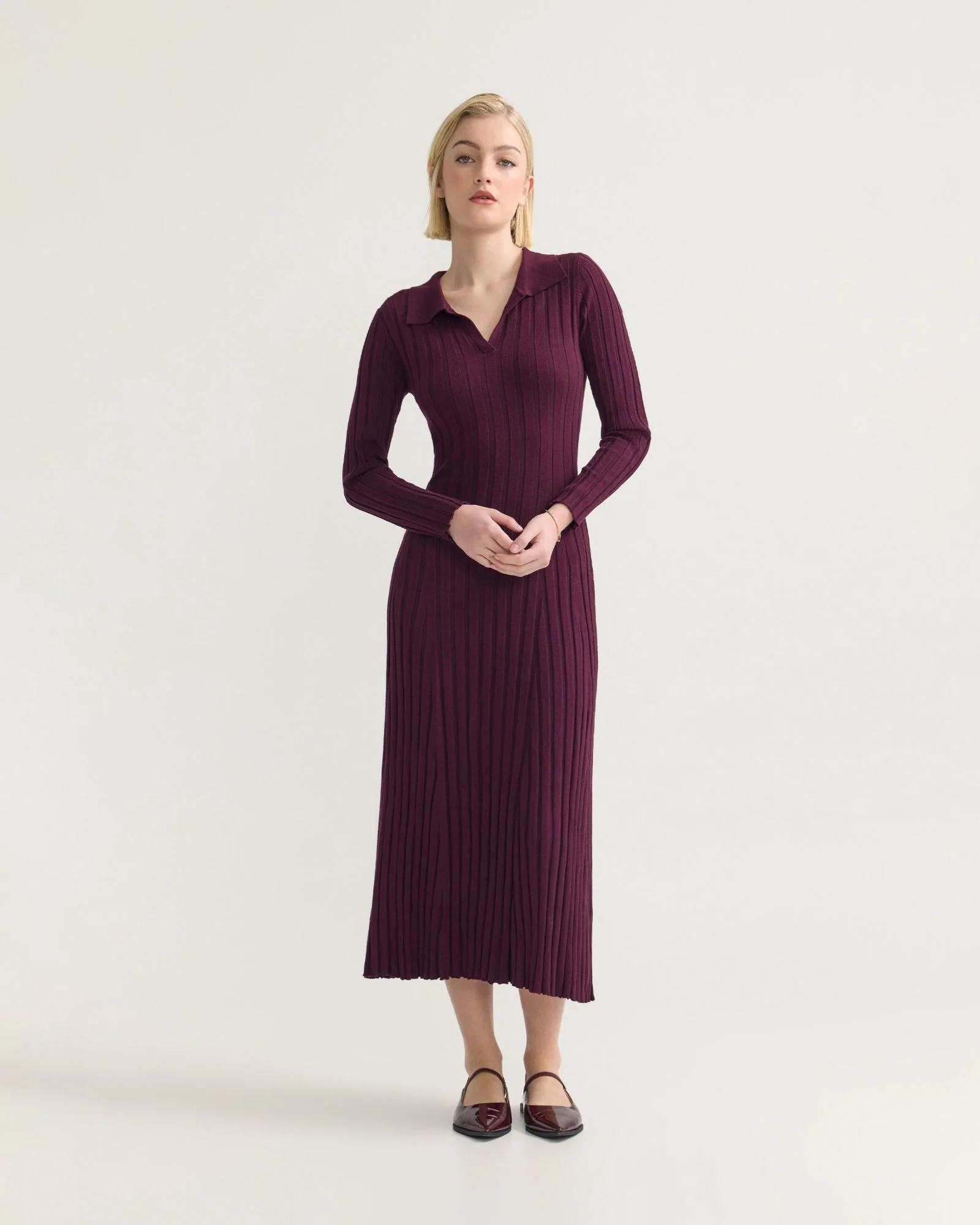 Dakota Knitted Polo Collar Dress - Image 5