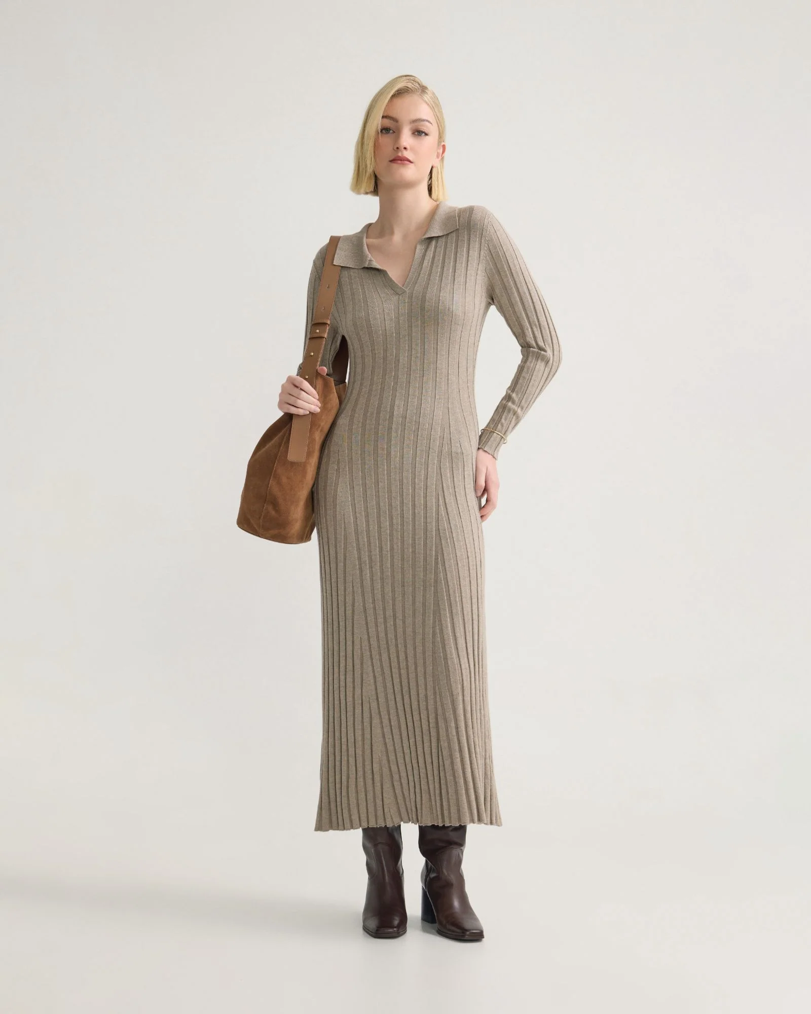 Dakota Knitted Polo Collar Dress - Image 7