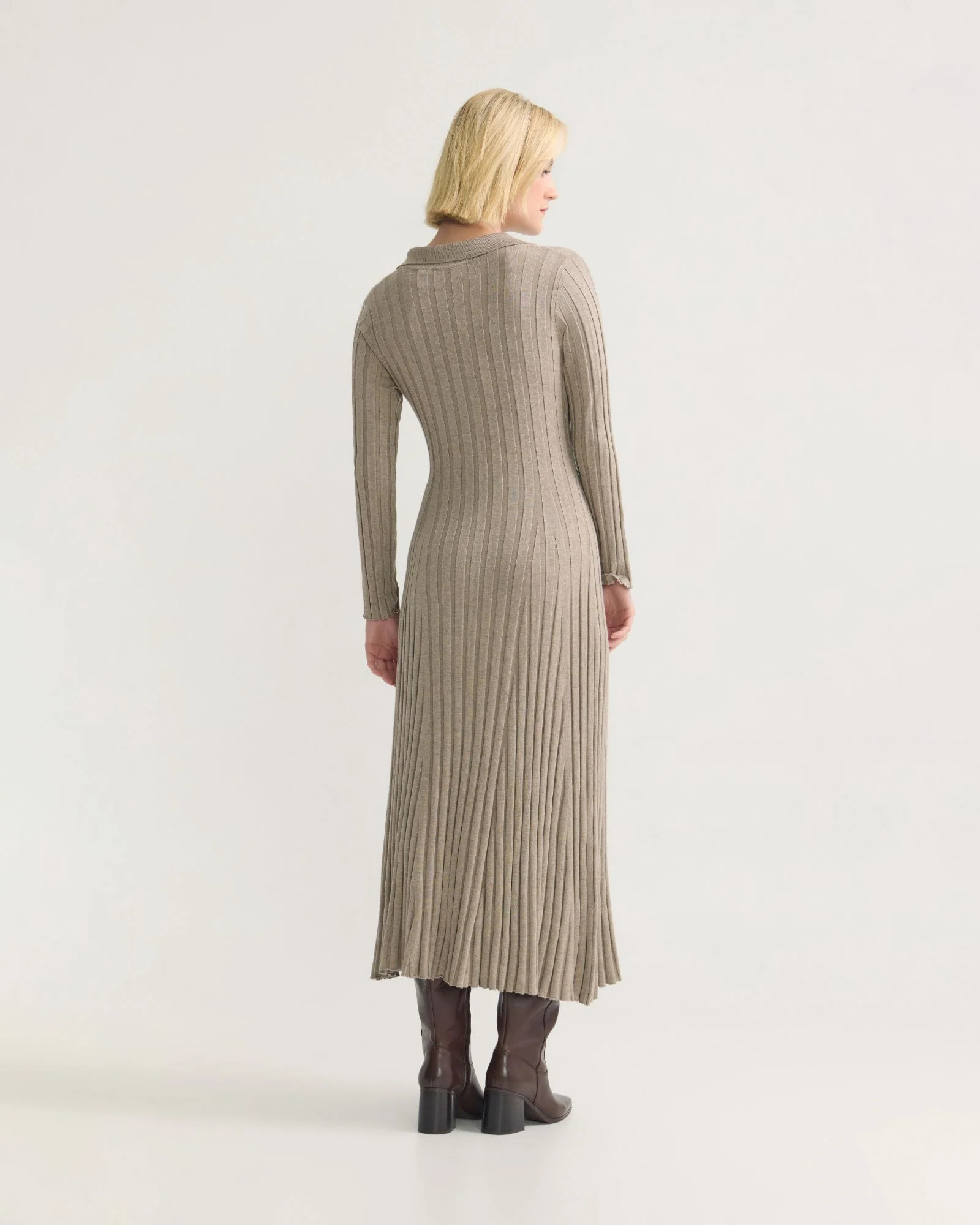 Dakota Knitted Polo Collar Dress - Image 9