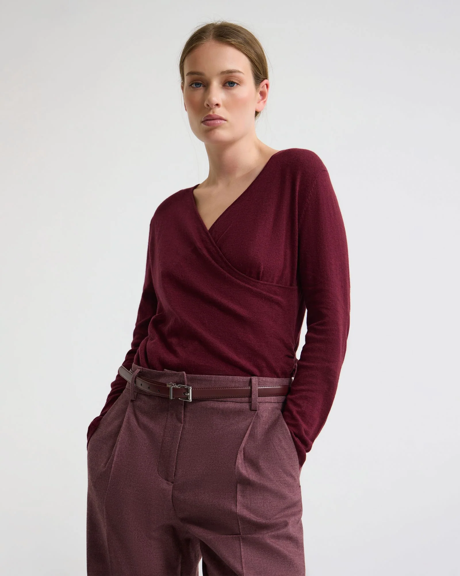 Daria Wrap Front Knitted Top - Image 12