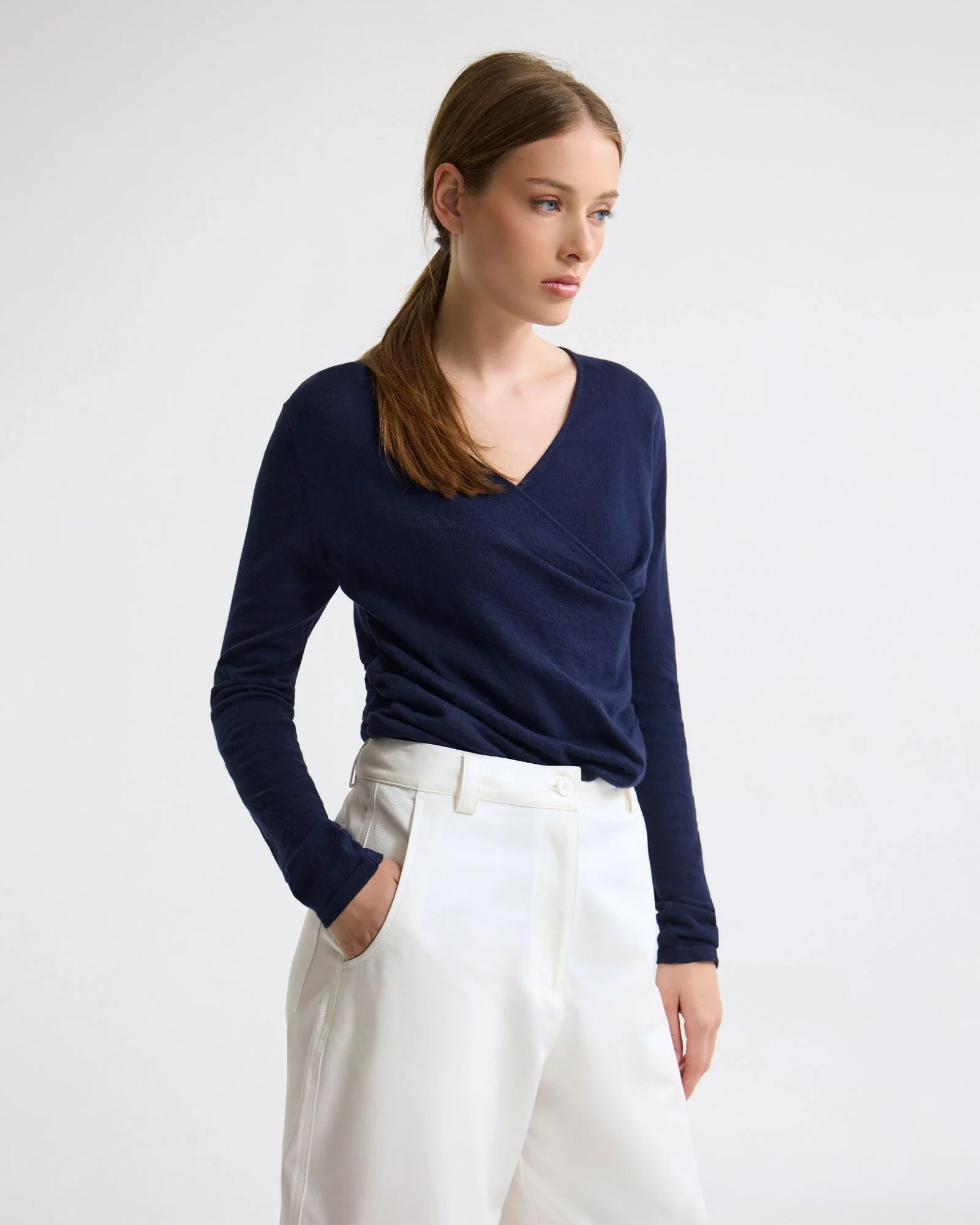Daria Wrap Front Knitted Top - Image 3