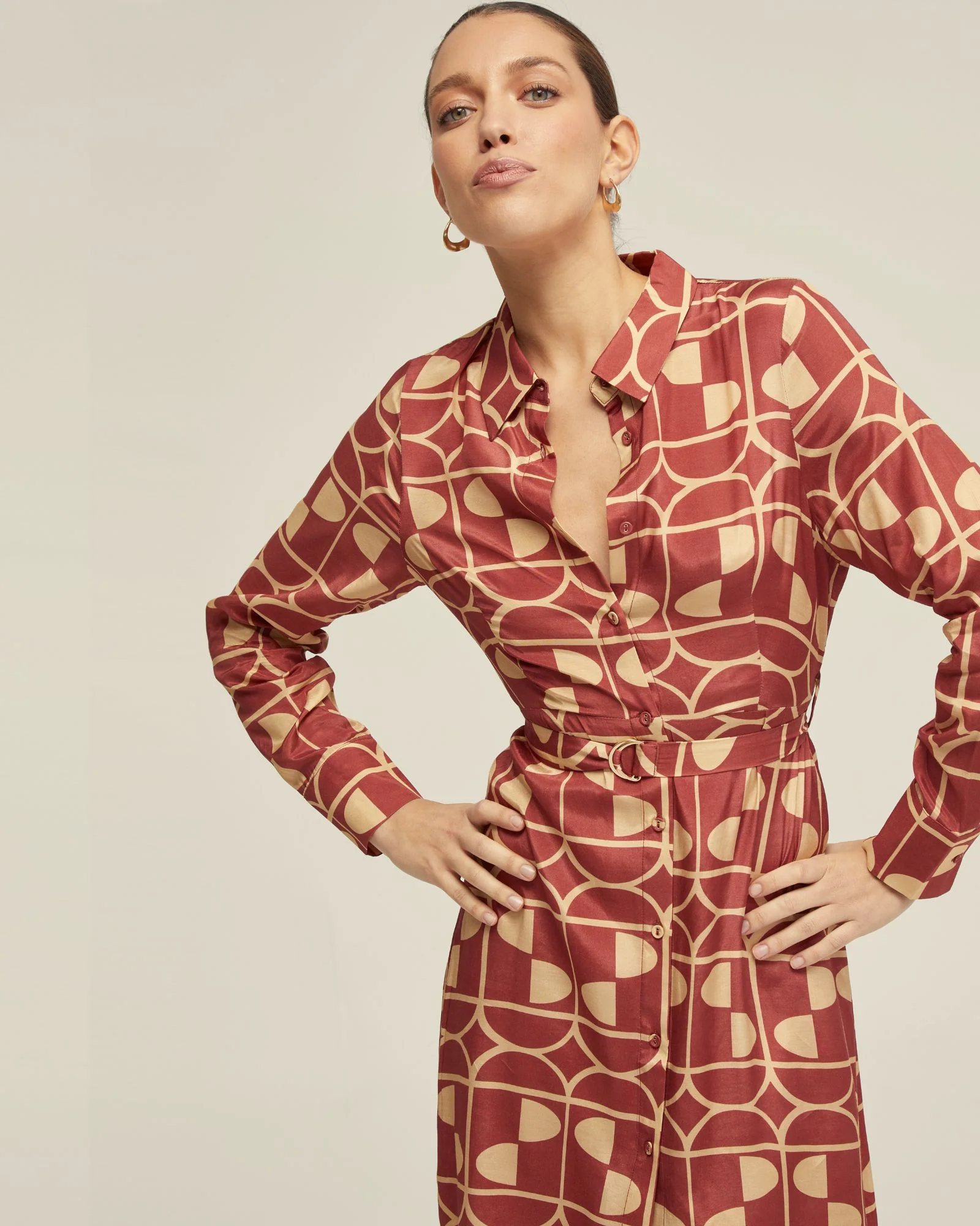Dianne Geo Print Shirt Dress - Image 8