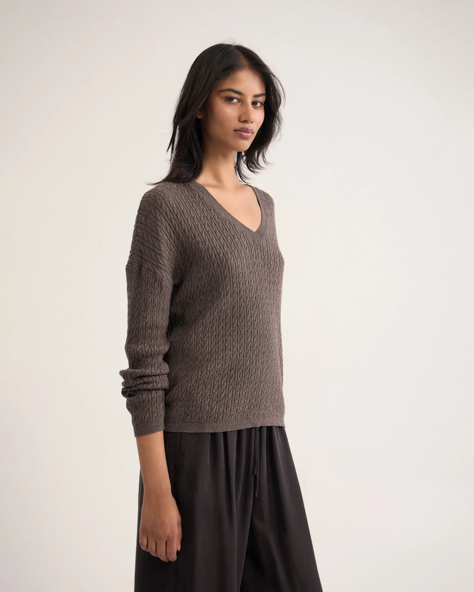 Drew Cable V-Neck Knit - Image 10