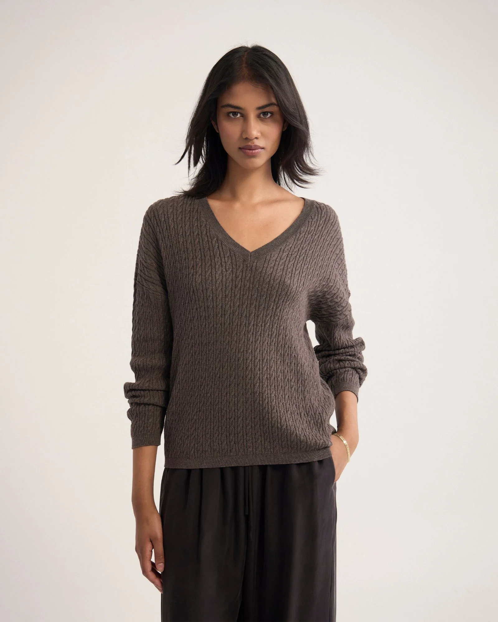 Drew Cable V-Neck Knit - Image 13