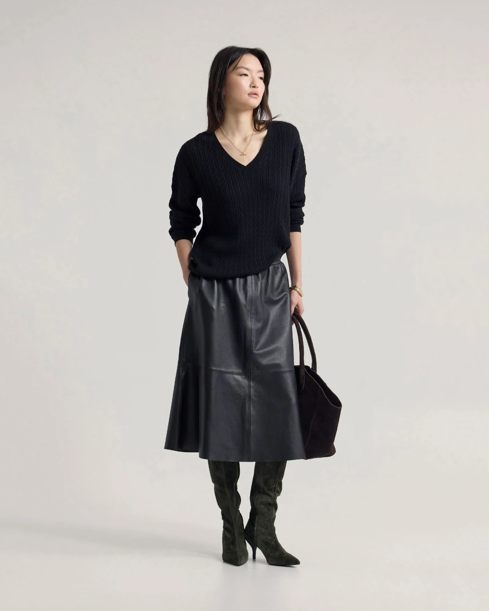 Drew Cable V-Neck Knit - Image 16