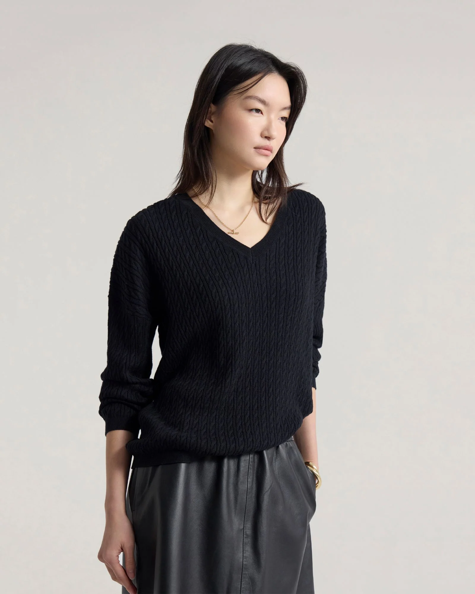 Drew Cable V-Neck Knit - Image 17