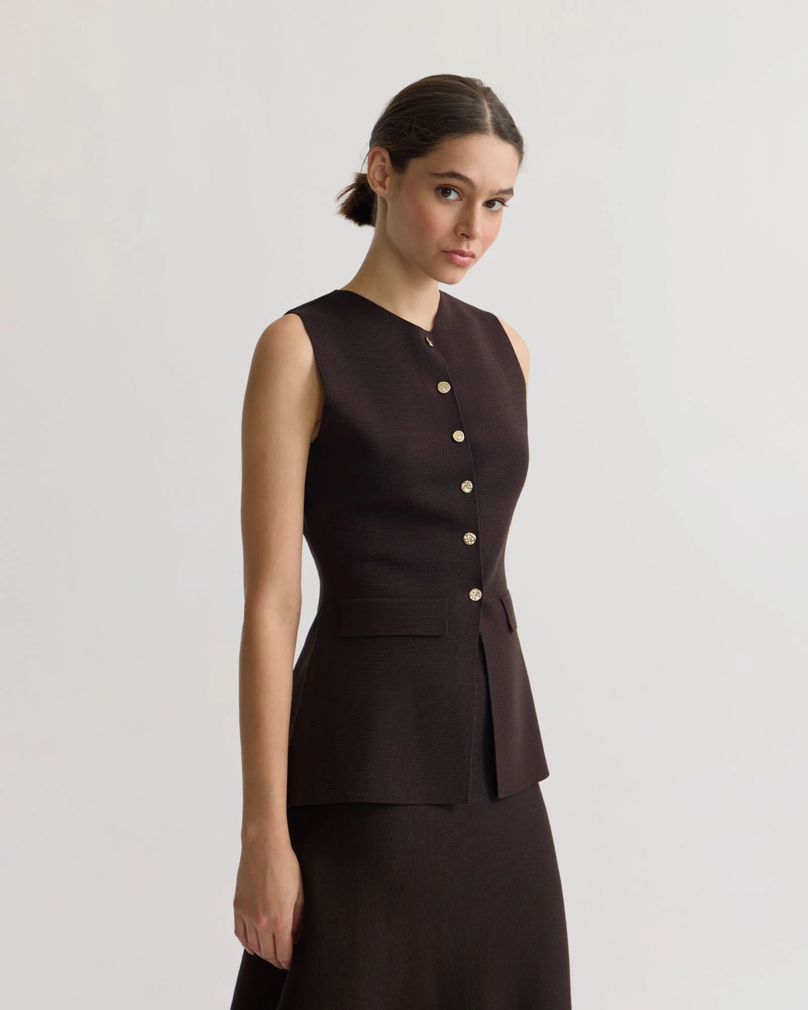 Drew Knitted Long Waistcoat - Image 8