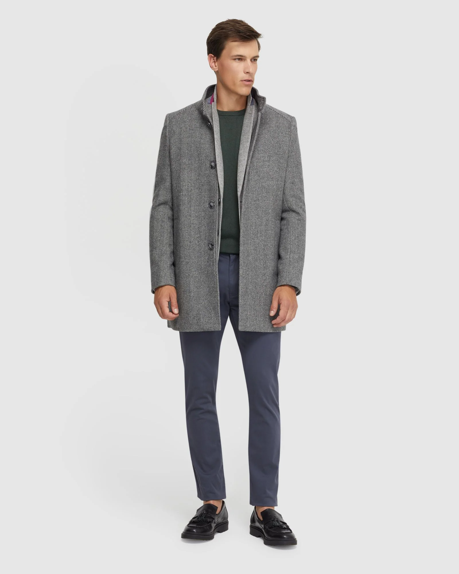 Dunbar Herringbone Wool Rich Coat