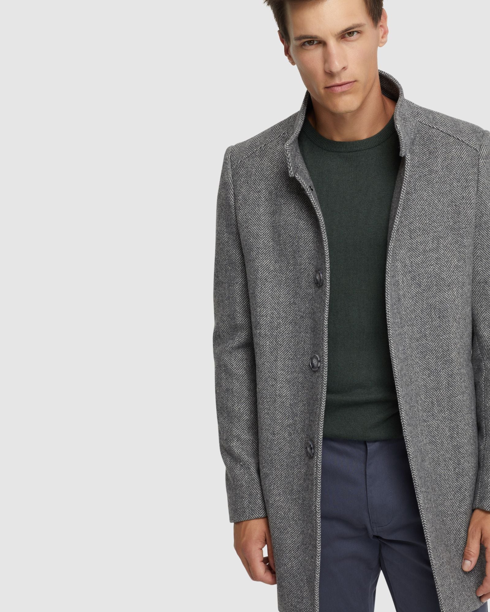 Dunbar Herringbone Wool Rich Coat - Image 4