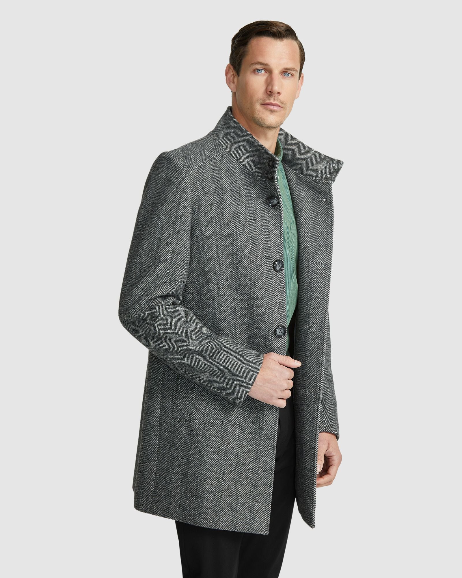 Dunbar Herringbone Wool Rich Coat - Image 10