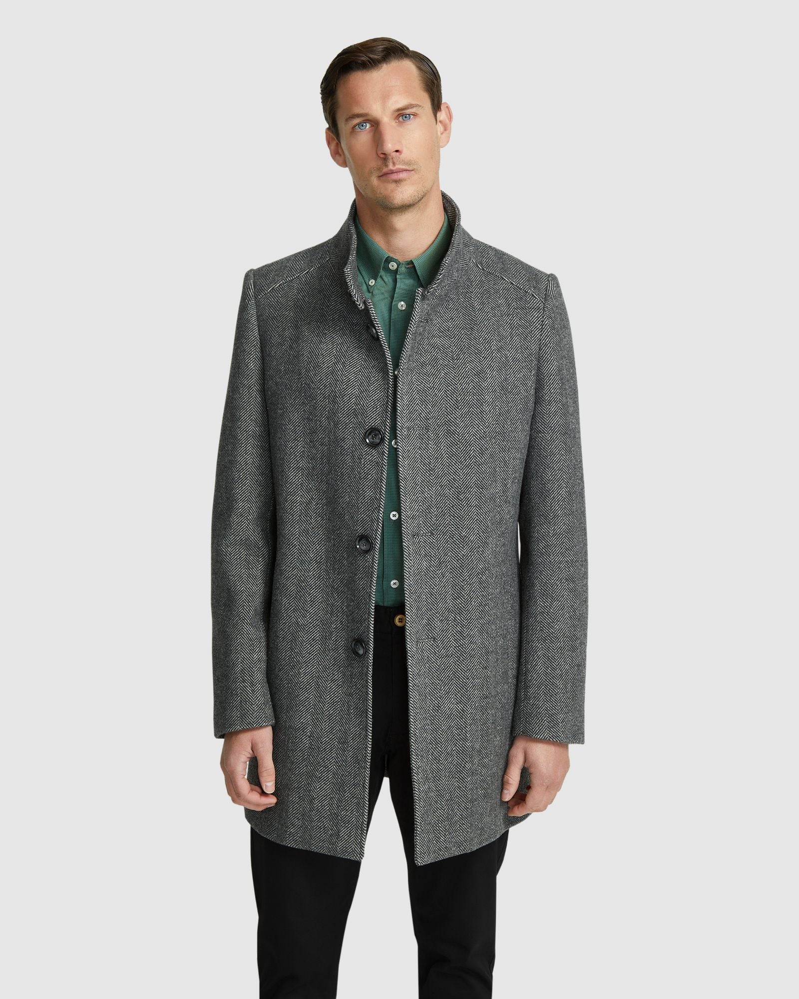 Dunbar Herringbone Wool Rich Coat - Image 11