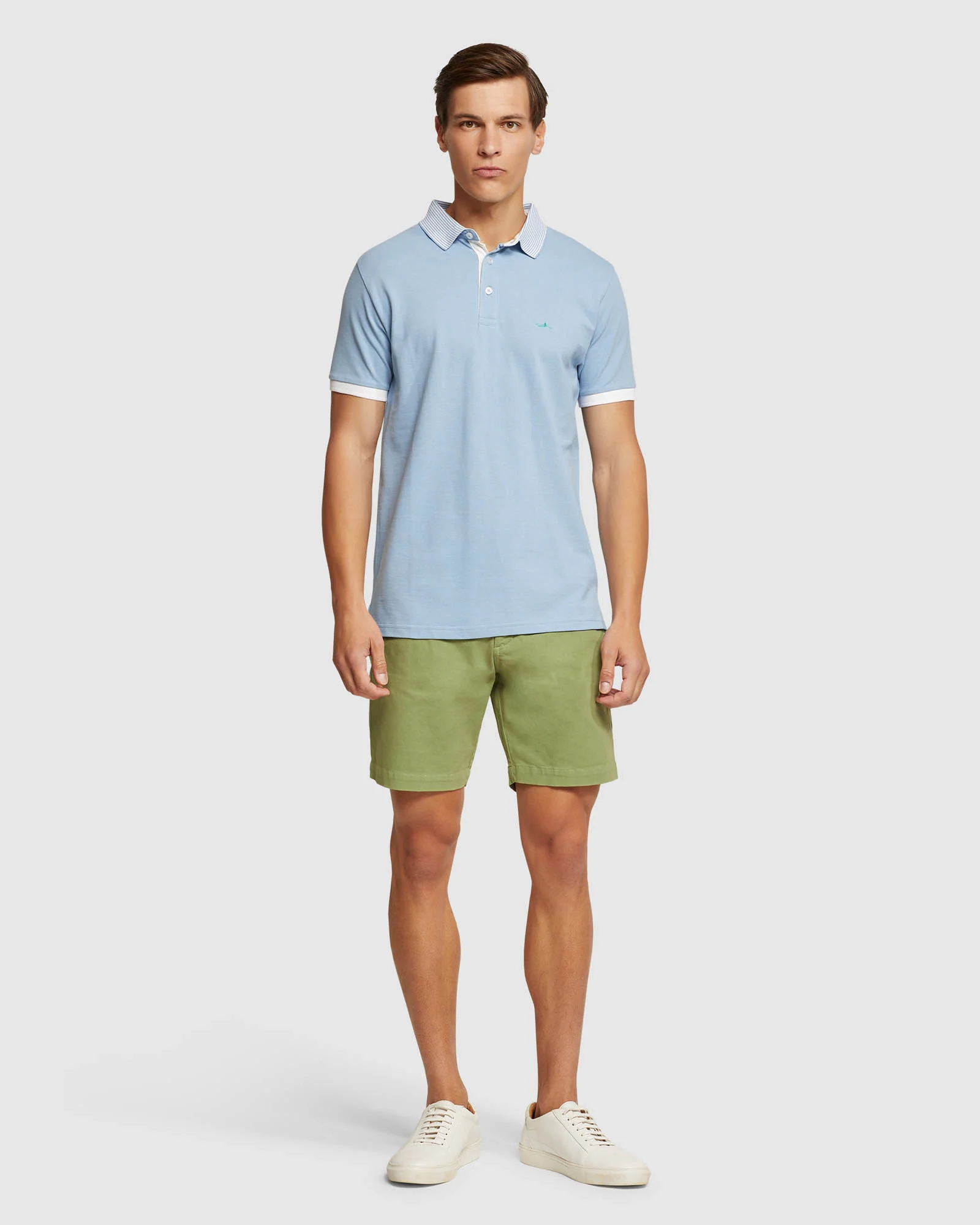 Dylan Striped Collar Pique Polo - Image 5