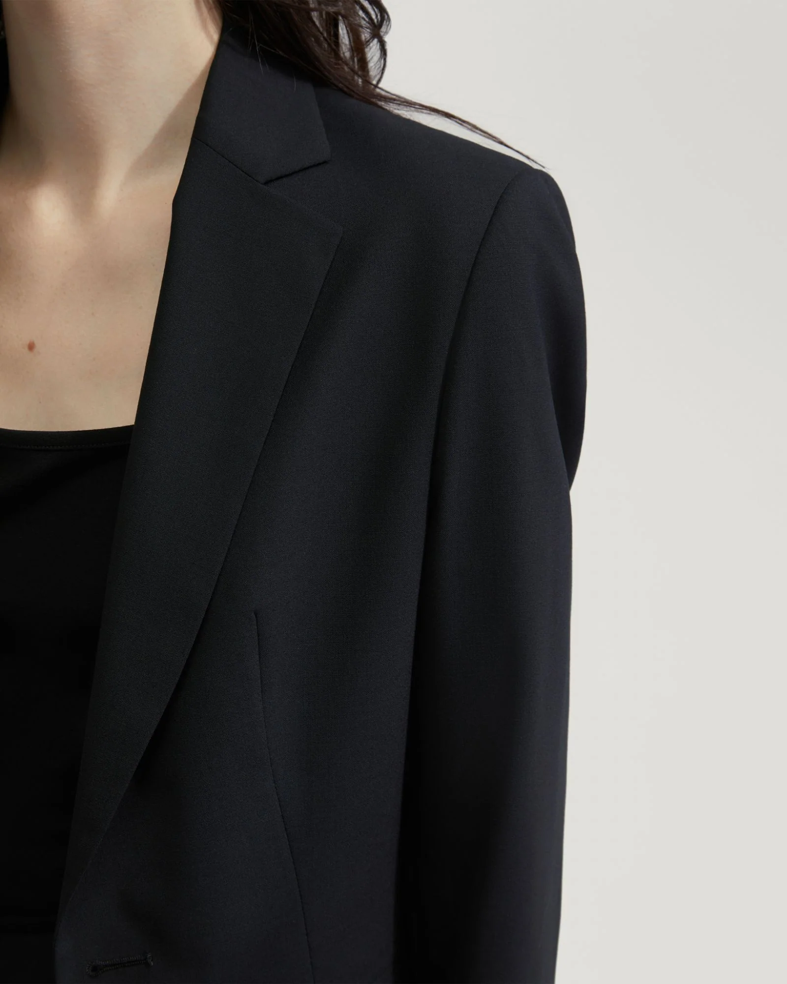 Ebony Wool Stretch Suit Jacket - Image 6