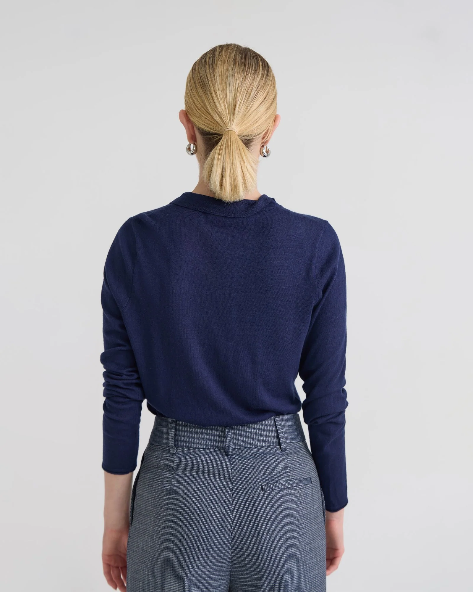 Edwina Silk Blnd Polo Collar Knit - Image 3