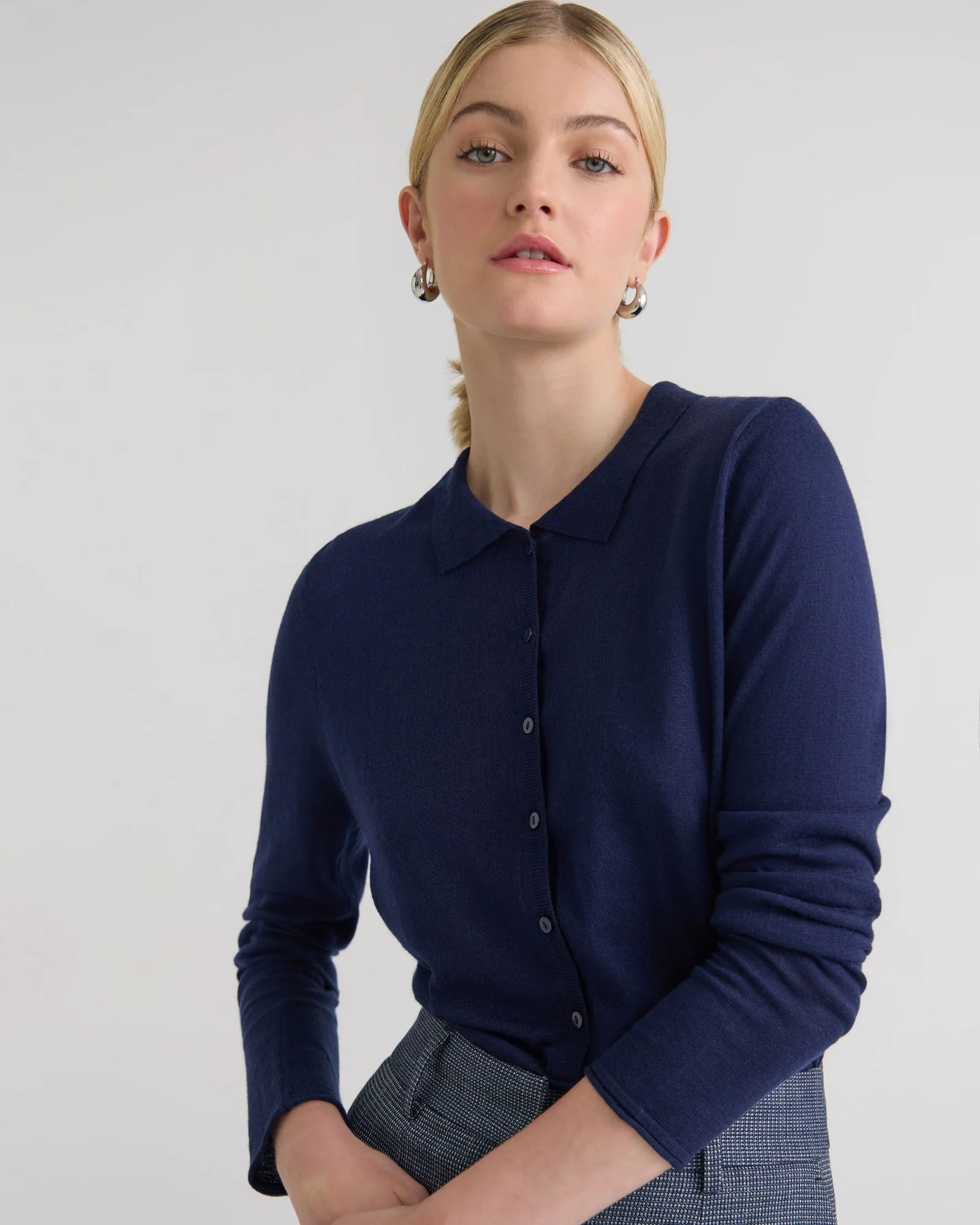 Edwina Silk Blnd Polo Collar Knit - Image 4