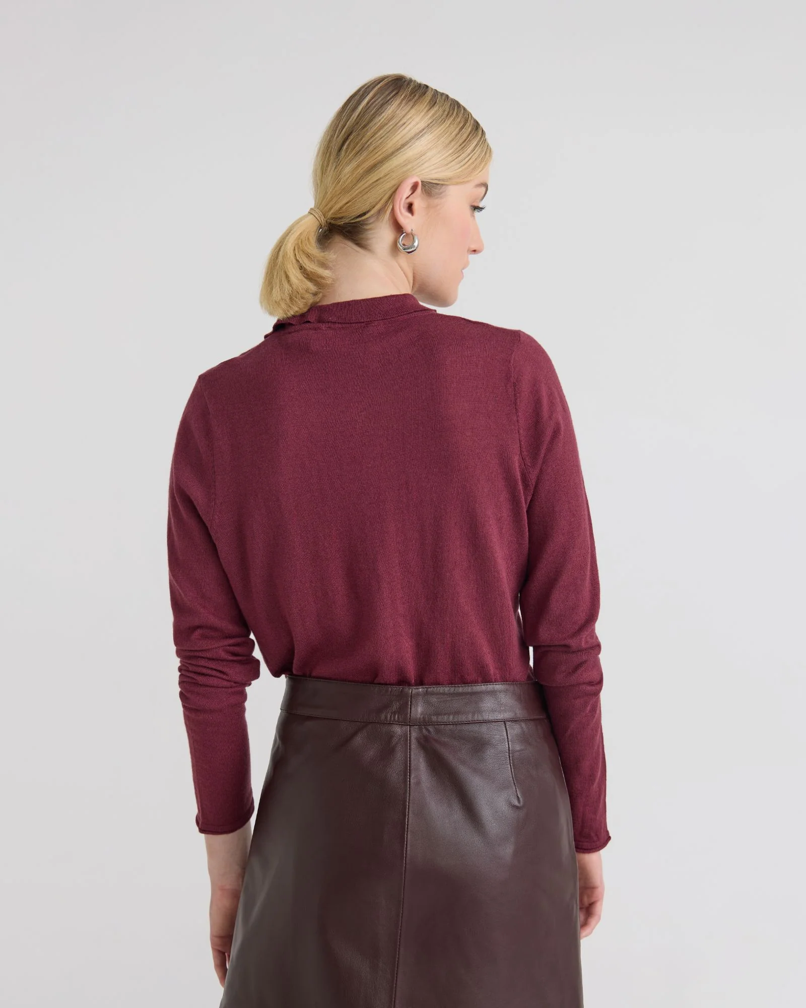 Edwina Silk Blnd Polo Collar Knit - Image 9