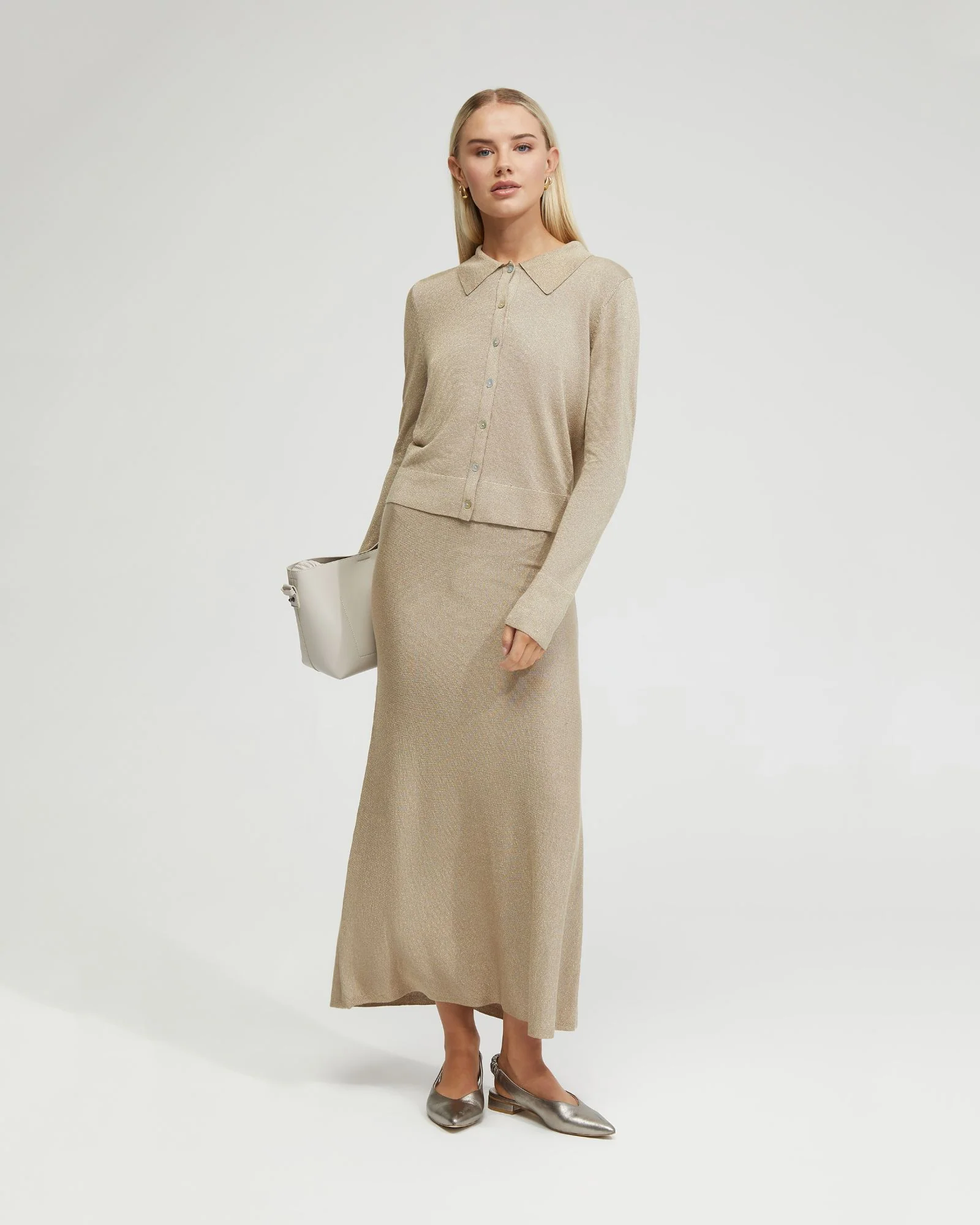 Elke Knitted Metallic Skirt - Image 5