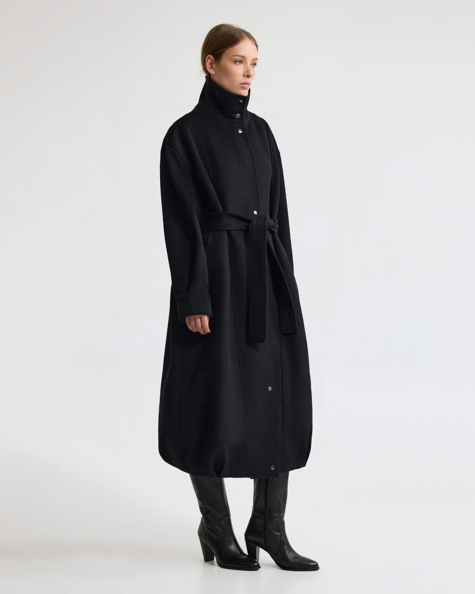 Emily Funnel Collar Wool Blend Coat - Image 3