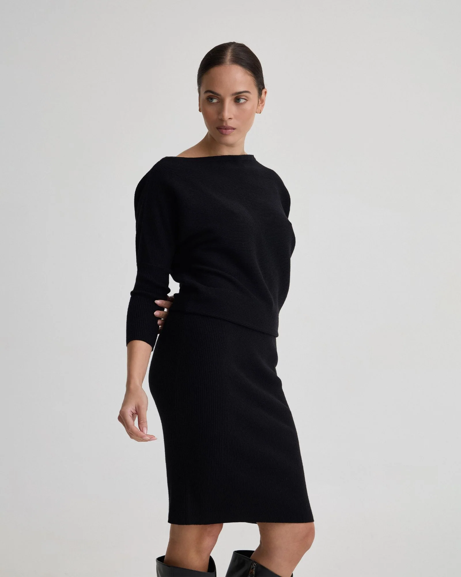 Emma Off Shoulder Knit Dress - Image 2