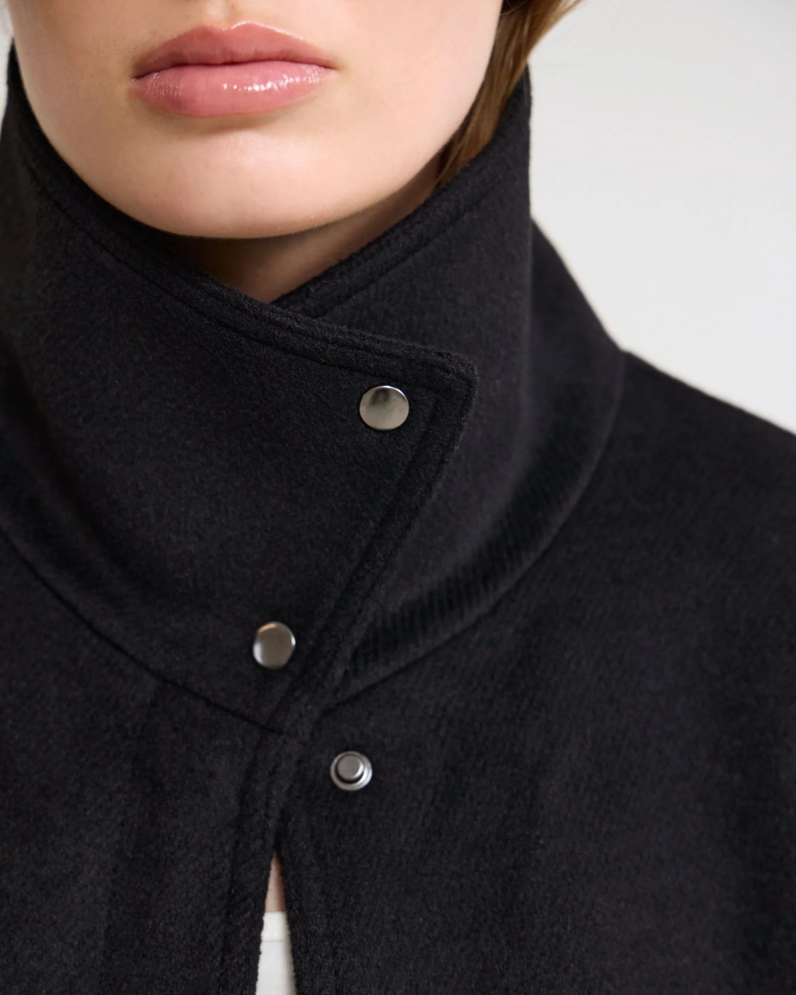 Emma Wool Blend Funnel Trim Jacket - Image 7